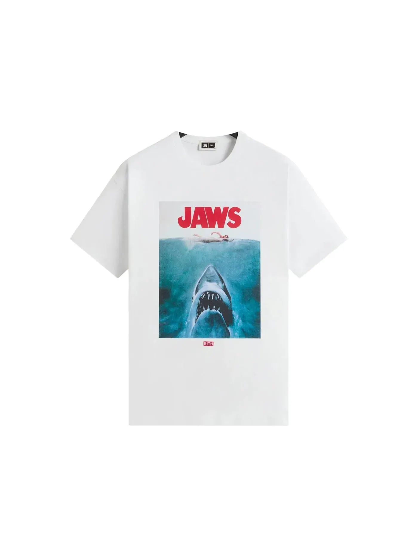 Мужская футболка с принтом Kith x JAWS Main Poster Vintage Tee — изображение 1 из 1, яркий белый