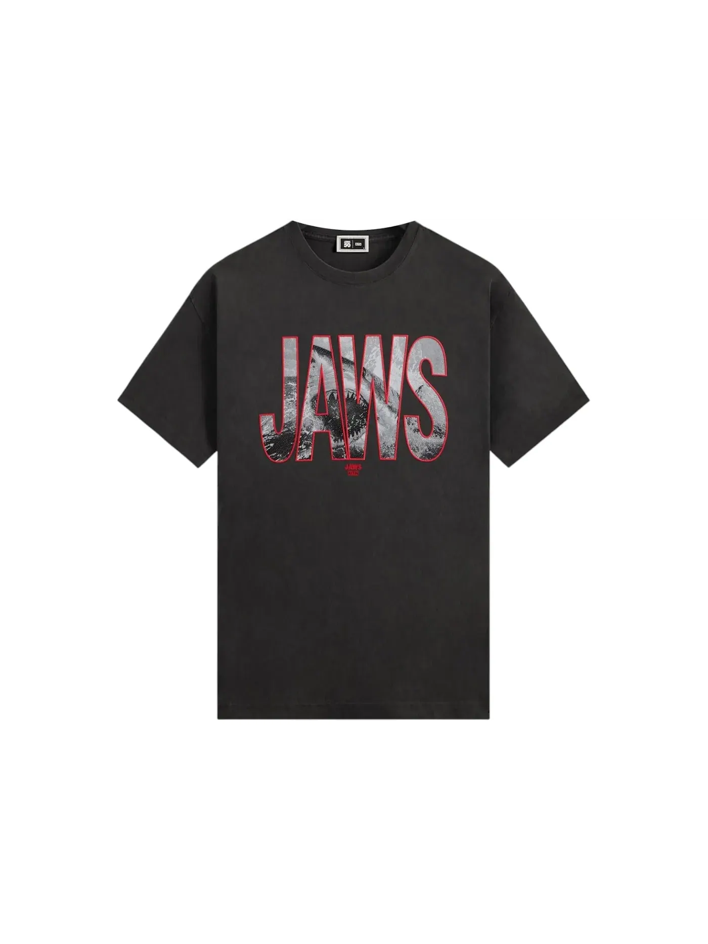 Мужская футболка с принтом Kith x JAWS Shark Attack Vintage Tee Kith — изображение 1 из 2, черный