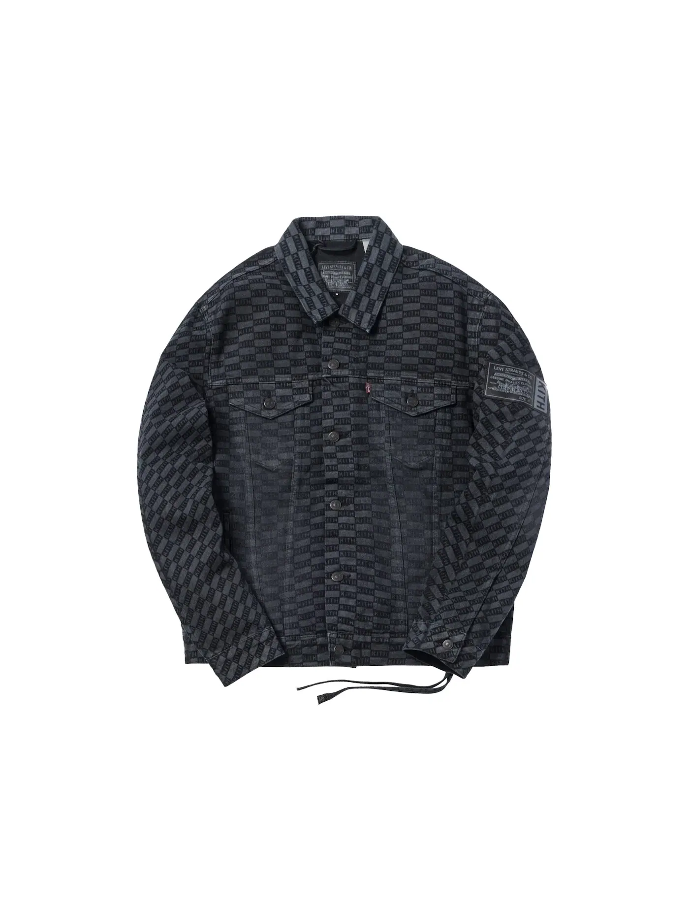 Мужская куртка-тружер с принтом Kith x Levis Damn Straight AOP Trucker Jacket — изображение 1 из 1, черный