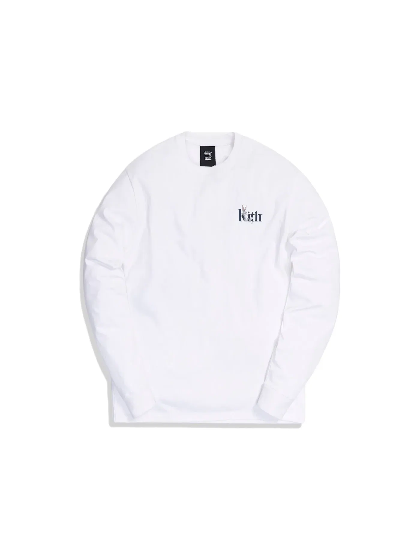 Мужская футболка с длинным рукавом с принтом Kith x Looney Tunes Bugs Serif — изображение 1 из 1, белый