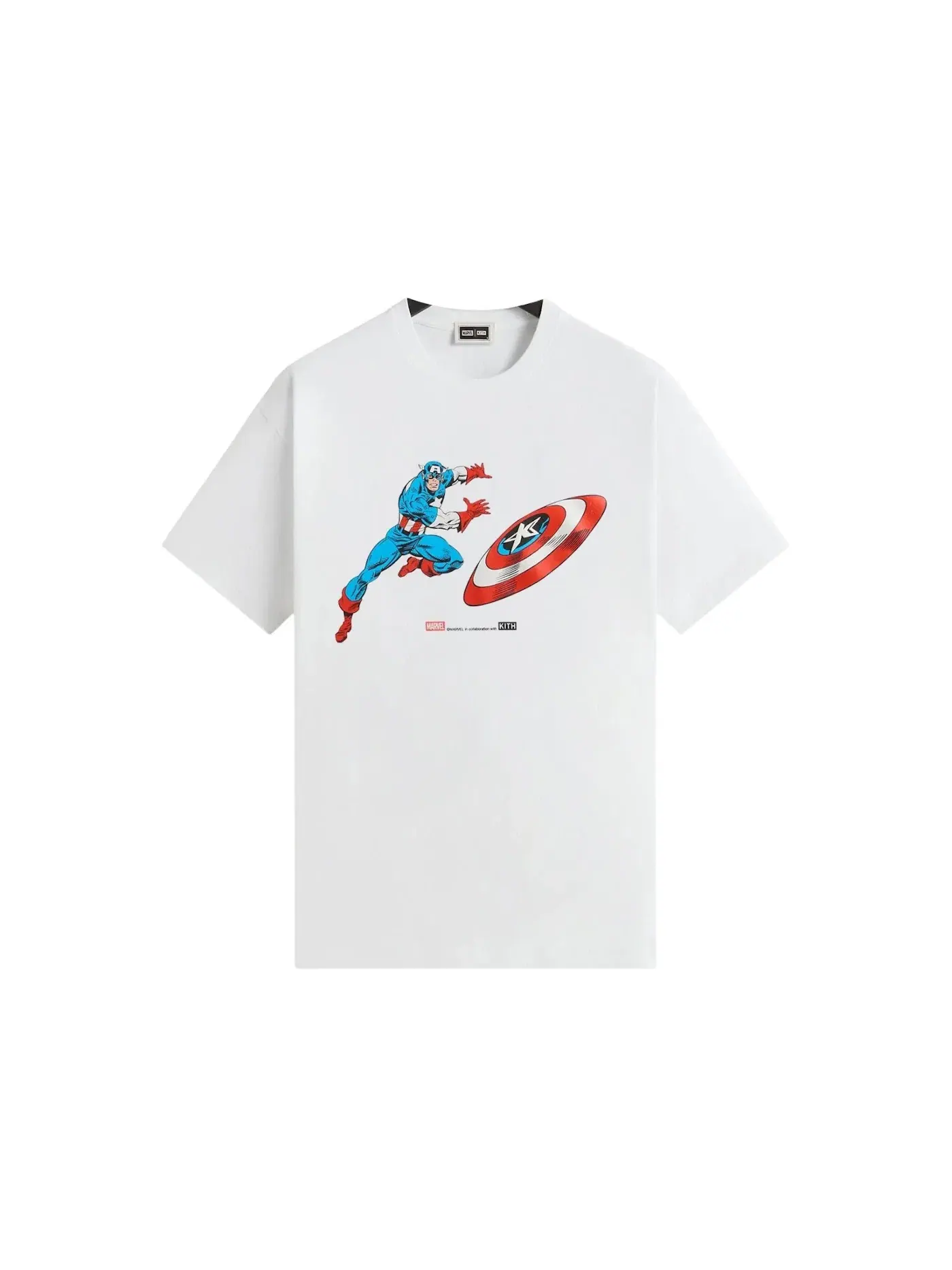 Мужская футболка с принтом Kith x Marvel Captain America Vintage Tee Kith — изображение 1 из 2, белый