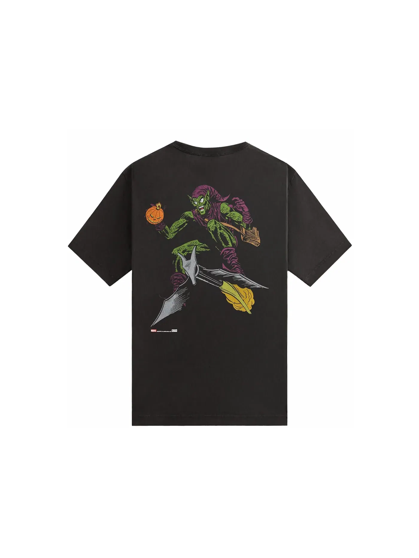 Мужская футболка с принтом Kith x Marvel Green Goblin Vintage Tee — изображение 2 из 2, черный