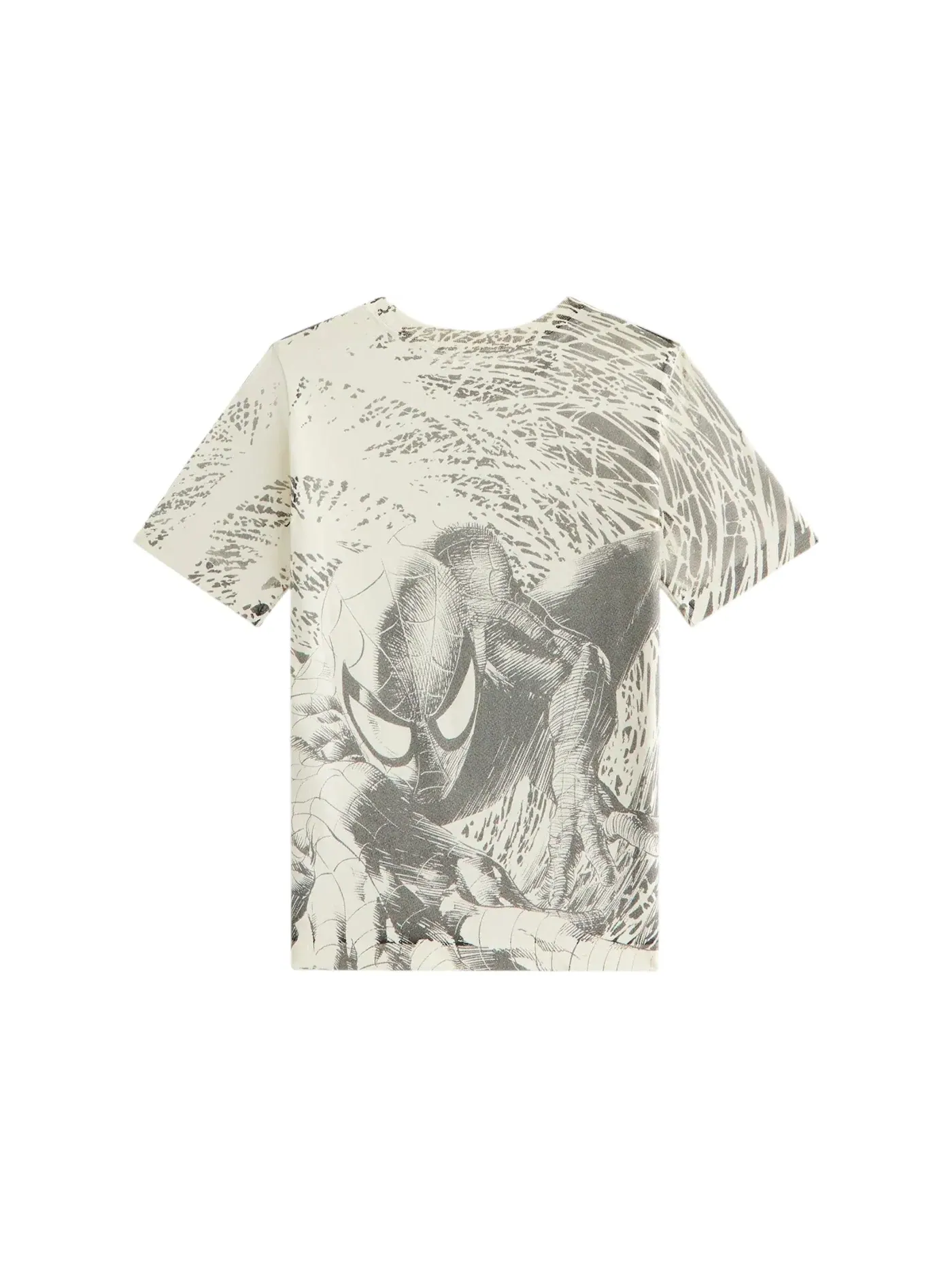 Детская футболка с принтом Spiderman All-Over Printed Vintage Kith, Sandrift — изображение 2 из 2