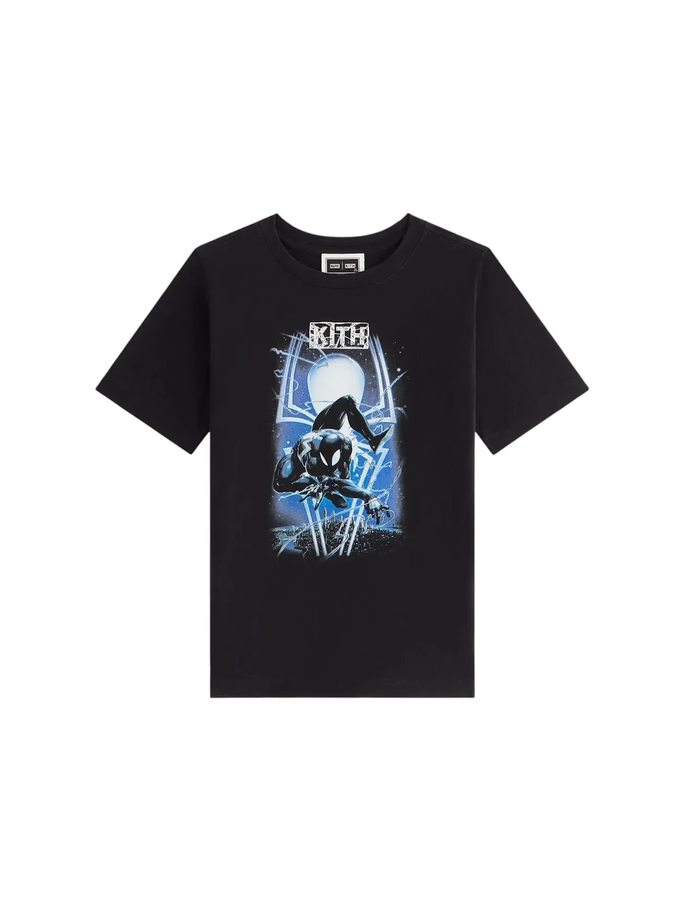 Детская футболка с принтом Symbiote Spiderman Vintage Tee Kith — изображение 1 из 2, черный