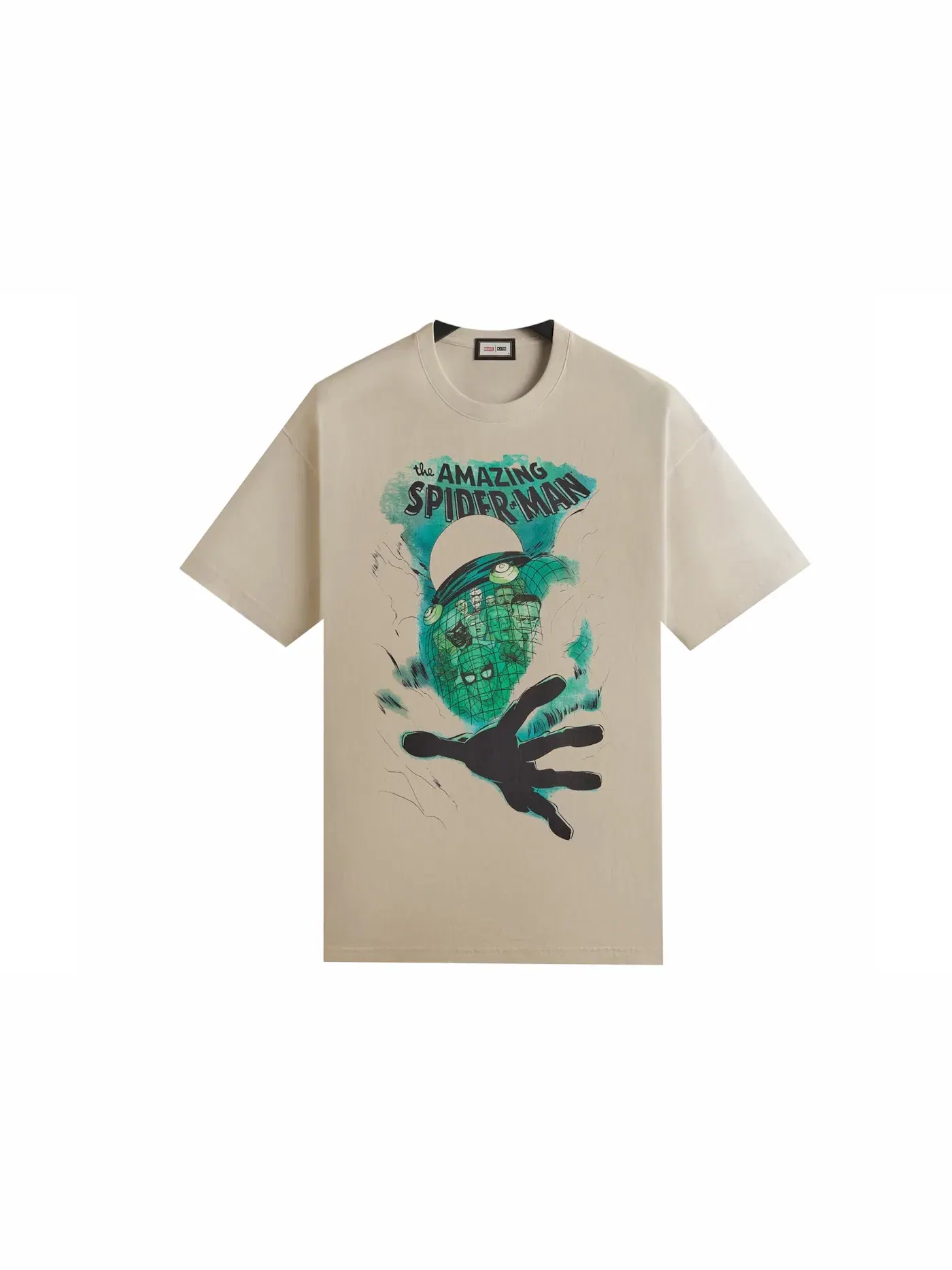 Мужская футболка с принтом Kith x Marvel Mysterio Spiderman Vintage Tee Sandrift, Sandrift — изображение 1 из 2