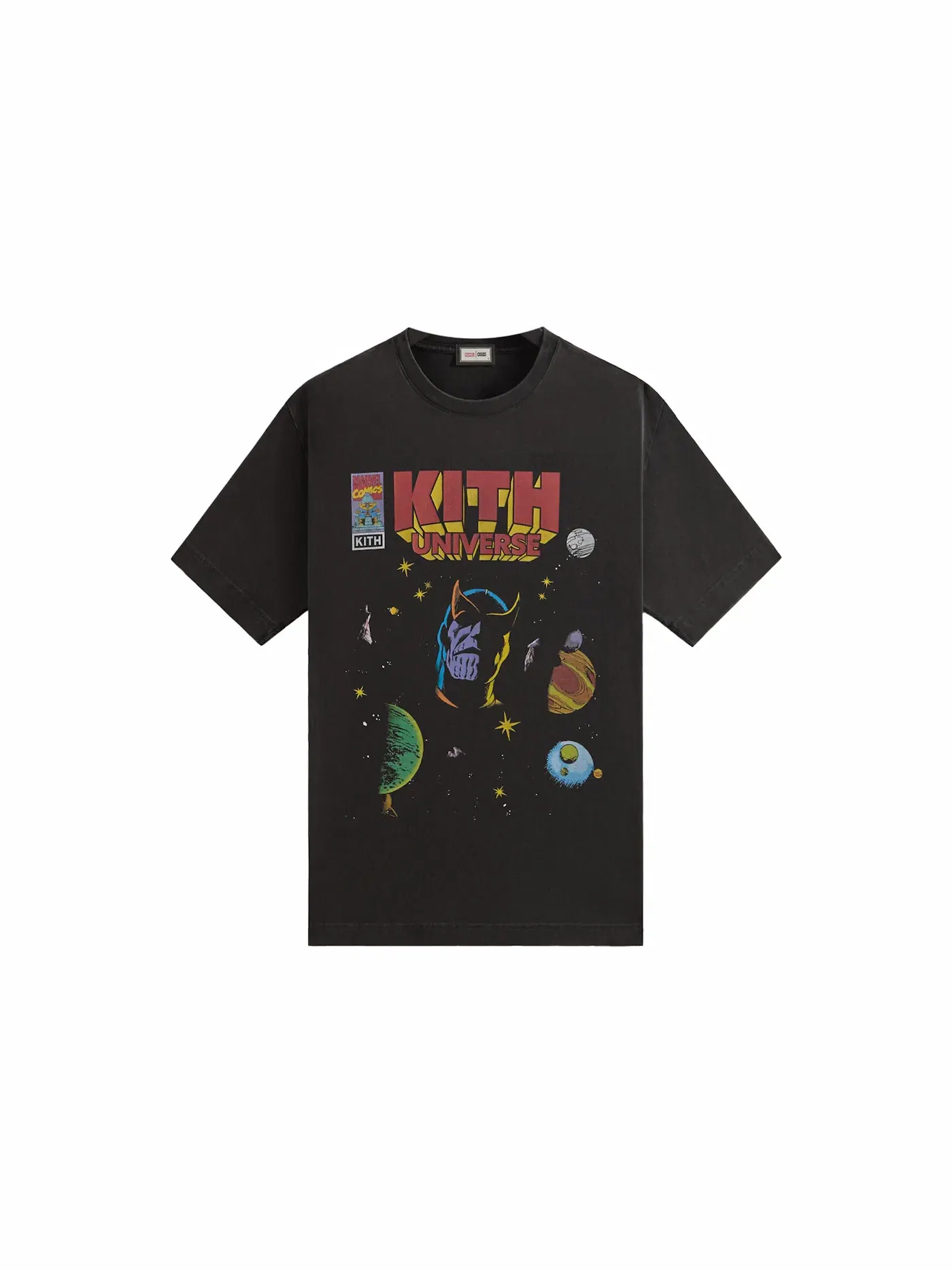Мужская футболка с принтом Kith x Marvel Universe Graphic Vintage Tee — изображение 1 из 2, черный