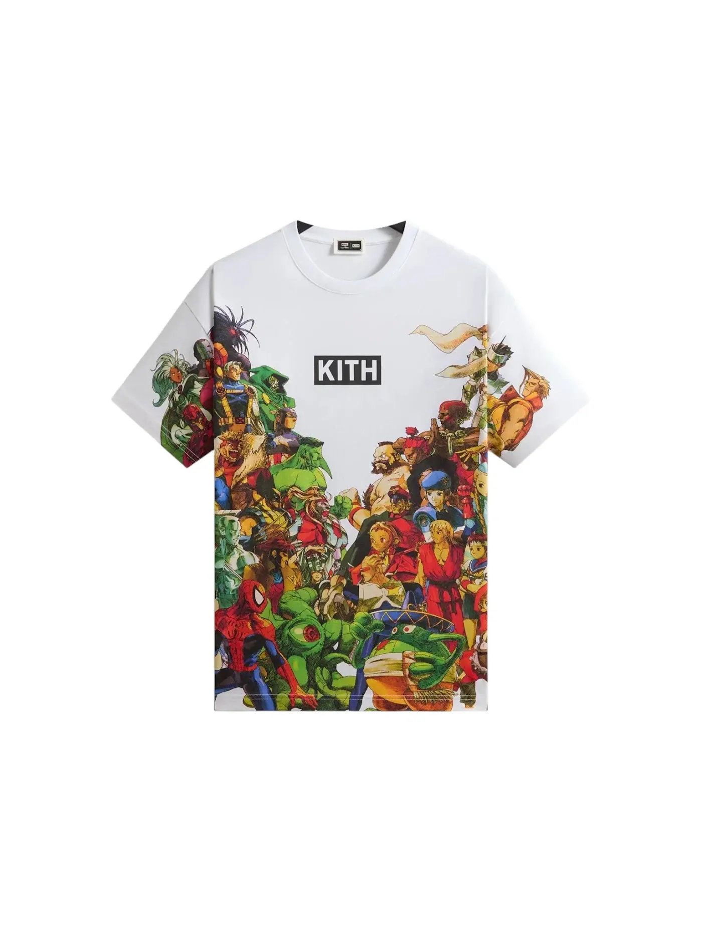 Мужская футболка с принтом Kith x Marvel vs Capcom New Age of Heroes All Over Printed Tee — изображение 1 из 1, белый