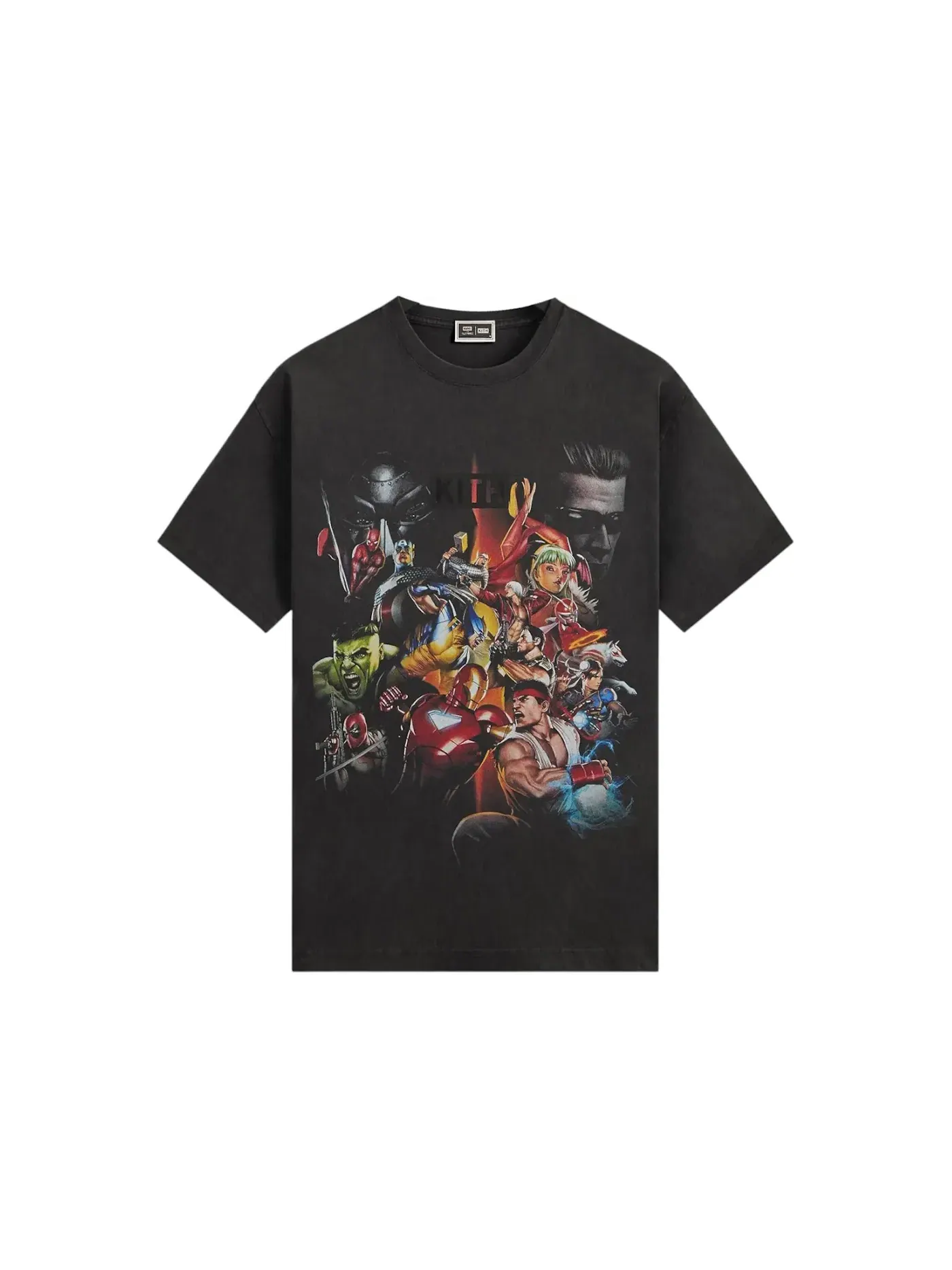 Мужская футболка с принтом Kith x Marvel vs Capcom Ultimate Vintage Tee — изображение 1 из 1, черный