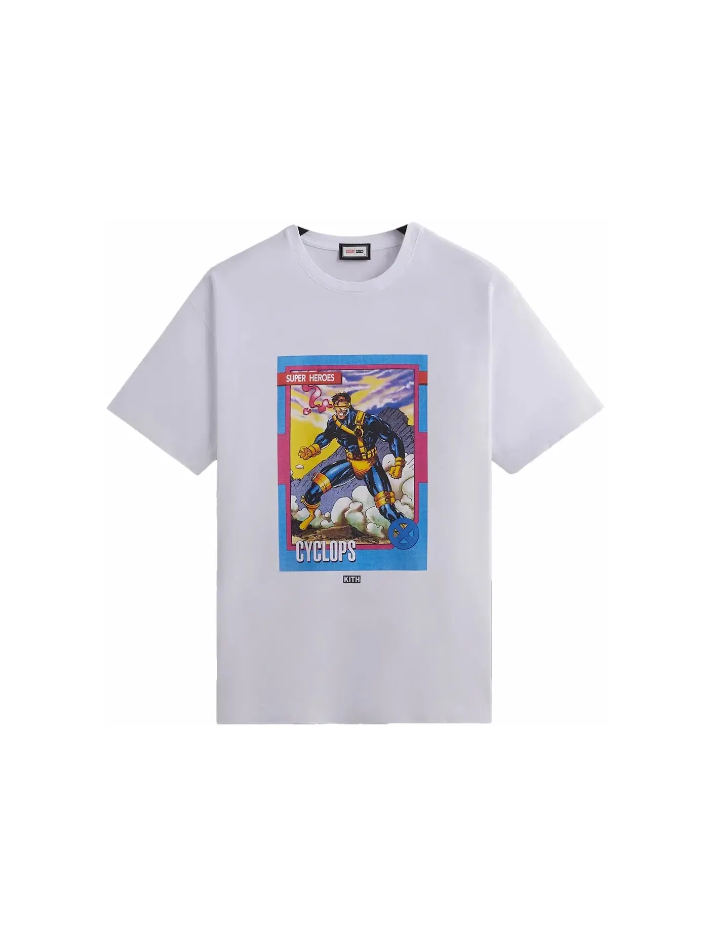 Мужская футболка с принтом Cyclops Card Vintage Kith x Marvel — изображение 1 из 2, белый
