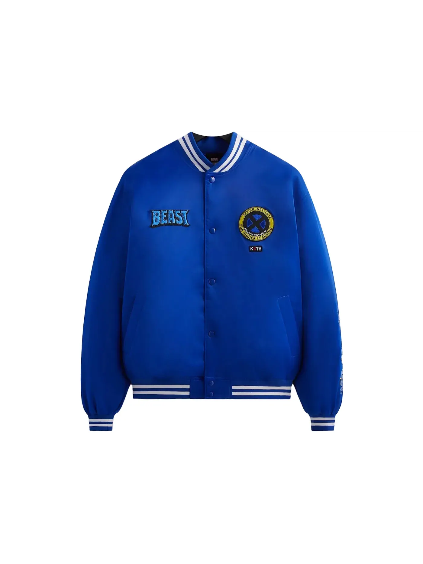 Мужская куртка-бомбер с принтом Kith x Marvel X-Men Beast Satin Bomber Jacket Cyclone PH, Cyclone PH — изображение 1 из 2