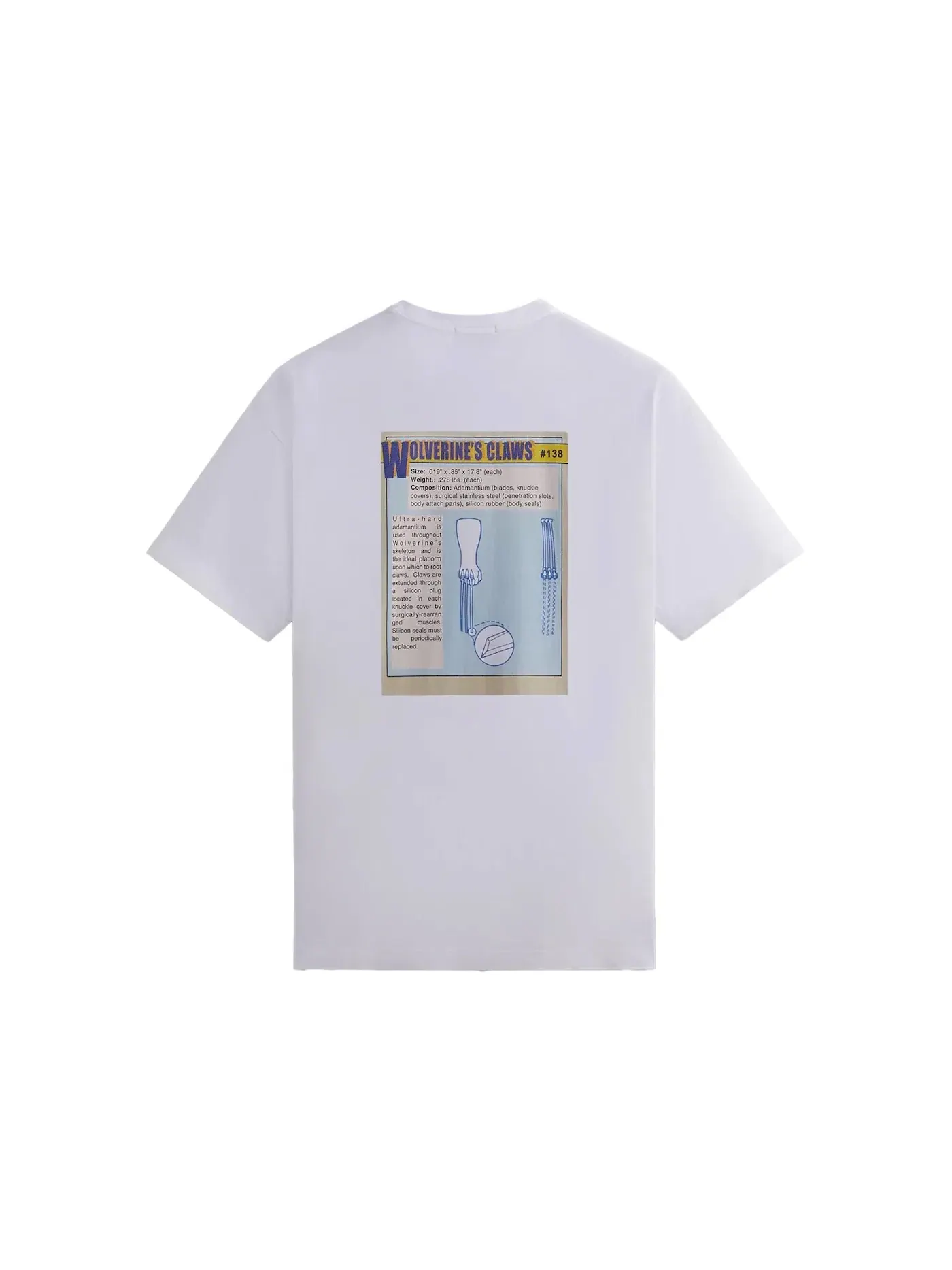 Мужская футболка с принтом Kith x Marvel X-Men Wolverine Card Vintage Tee Kith — изображение 2 из 2, белый