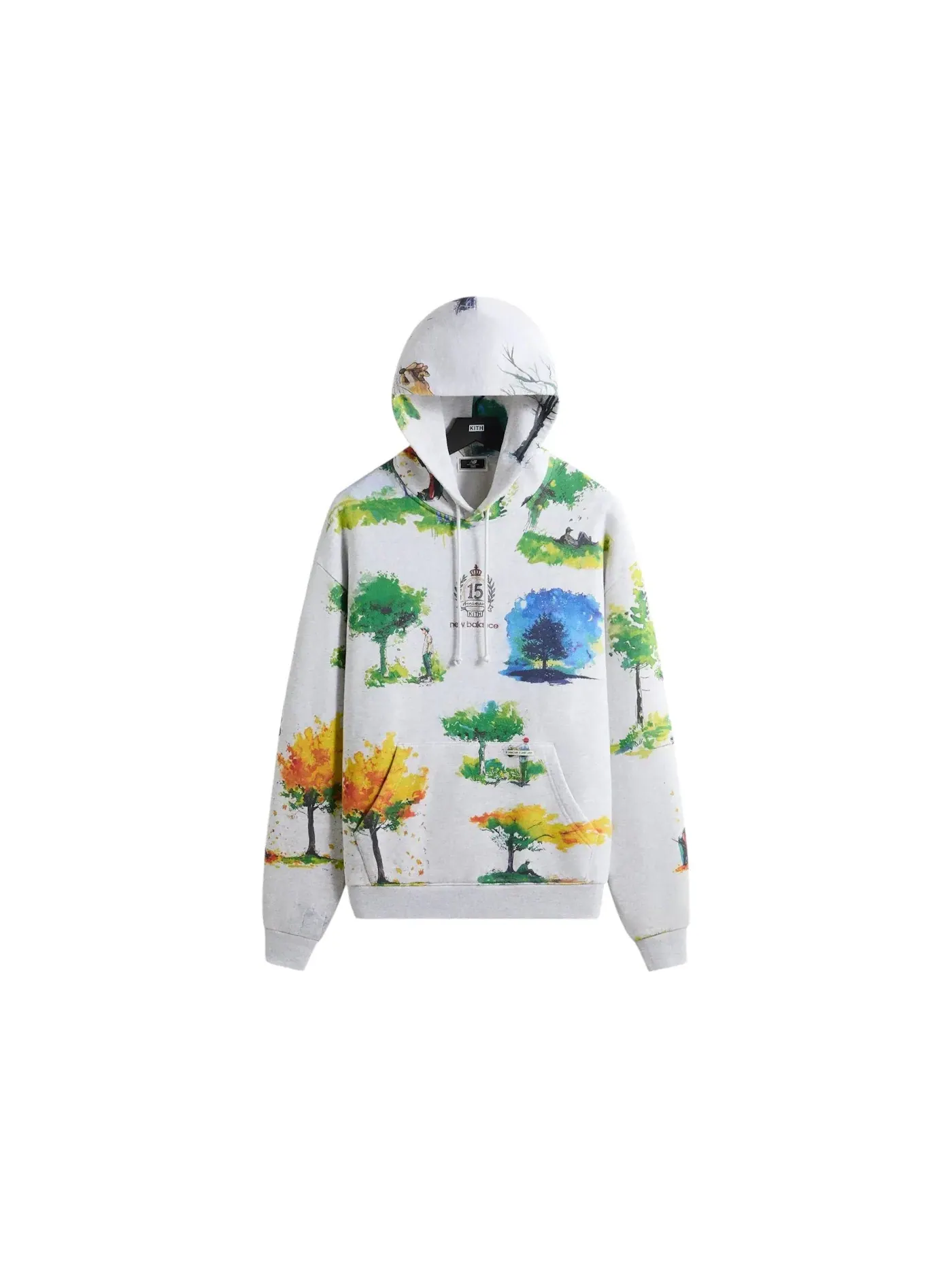 Мужской худи с принтом Kith x New Balance Watercolor Nelson Hoodie — изображение 1 из 2, светлый серый