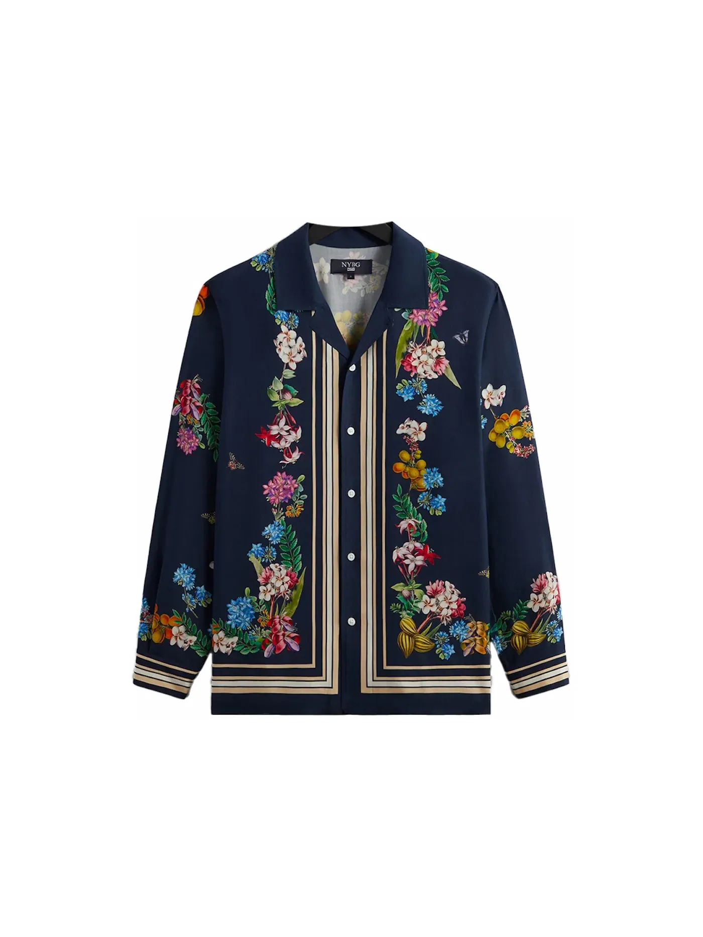 Мужская рубашка с длинным рукавом с принтом Floral Border Kith — изображение 1 из 2, ночной