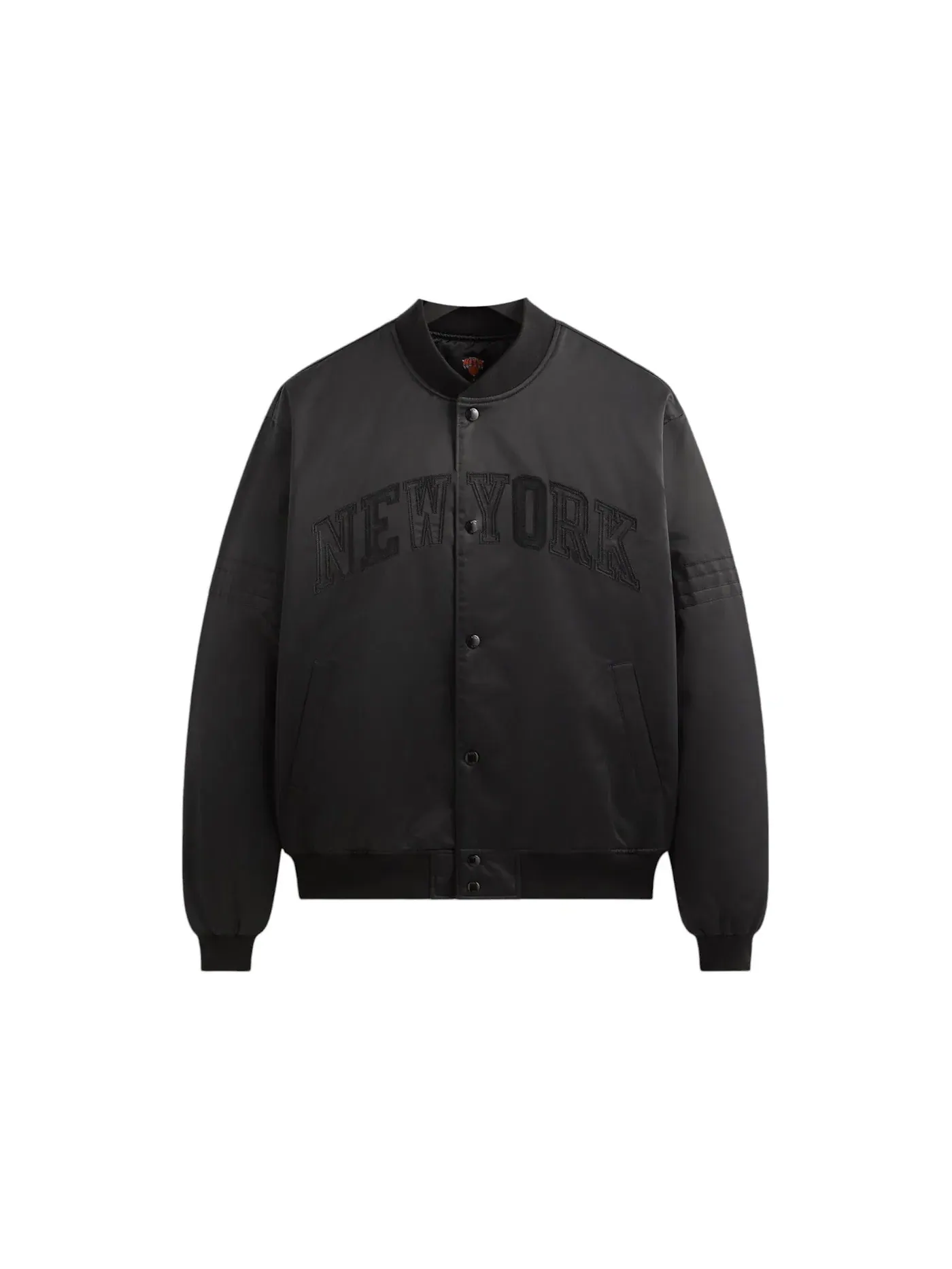Мужская куртка-бомбер из сатина с принтом Kith x New York Knicks — изображение 1 из 1, черный