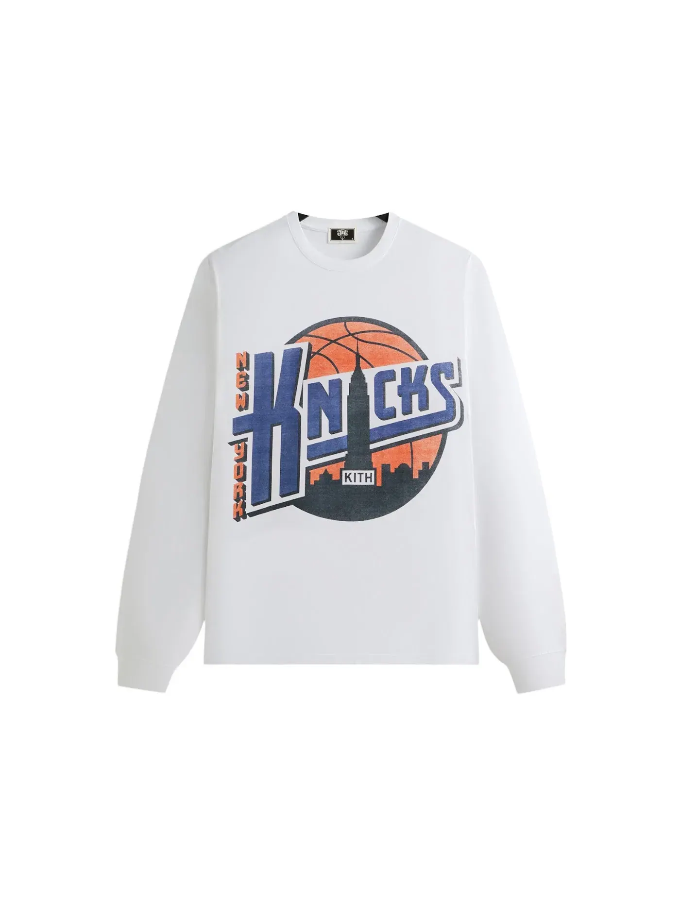 Мужская футболка с длинным рукавом с принтом Kith x New York Knicks City Vintage Kith — изображение 1 из 2, белый