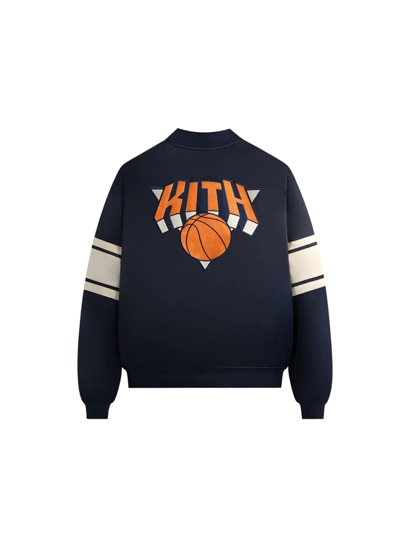 Мужская куртка-бомбер из атласа Kith x New York Knicks Classic Satin Bomber Jacket Nocturnal — изображение 2 из 2, ночной