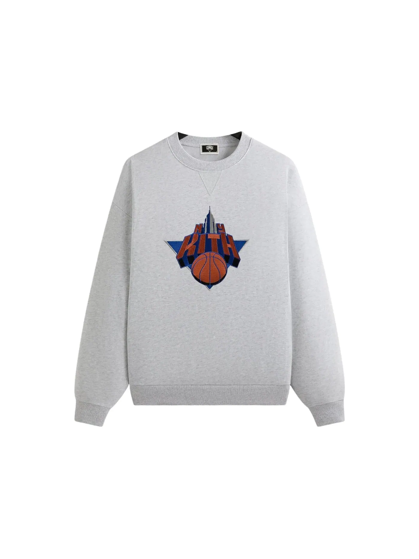 Мужской свитшот винтажный Kith x New York Knicks Empire Vintage Nelson Crewneck — изображение 1 из 2, светлый серый