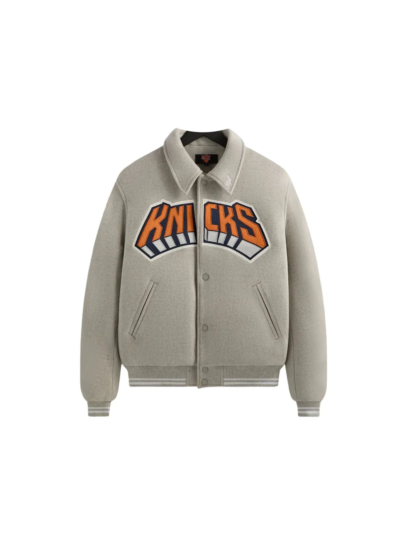 Мужская куртка-тренерская из шерсти Kith x New York Knicks Empire — изображение 1 из 1, светлый серый