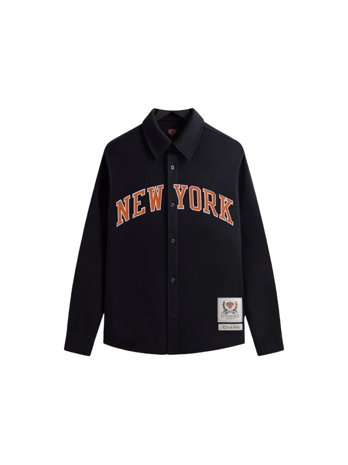 Мужская рубашка с принтом Kith x New York Knicks Felted Jersey Apollo Shirt — изображение 1 из 2, ночной