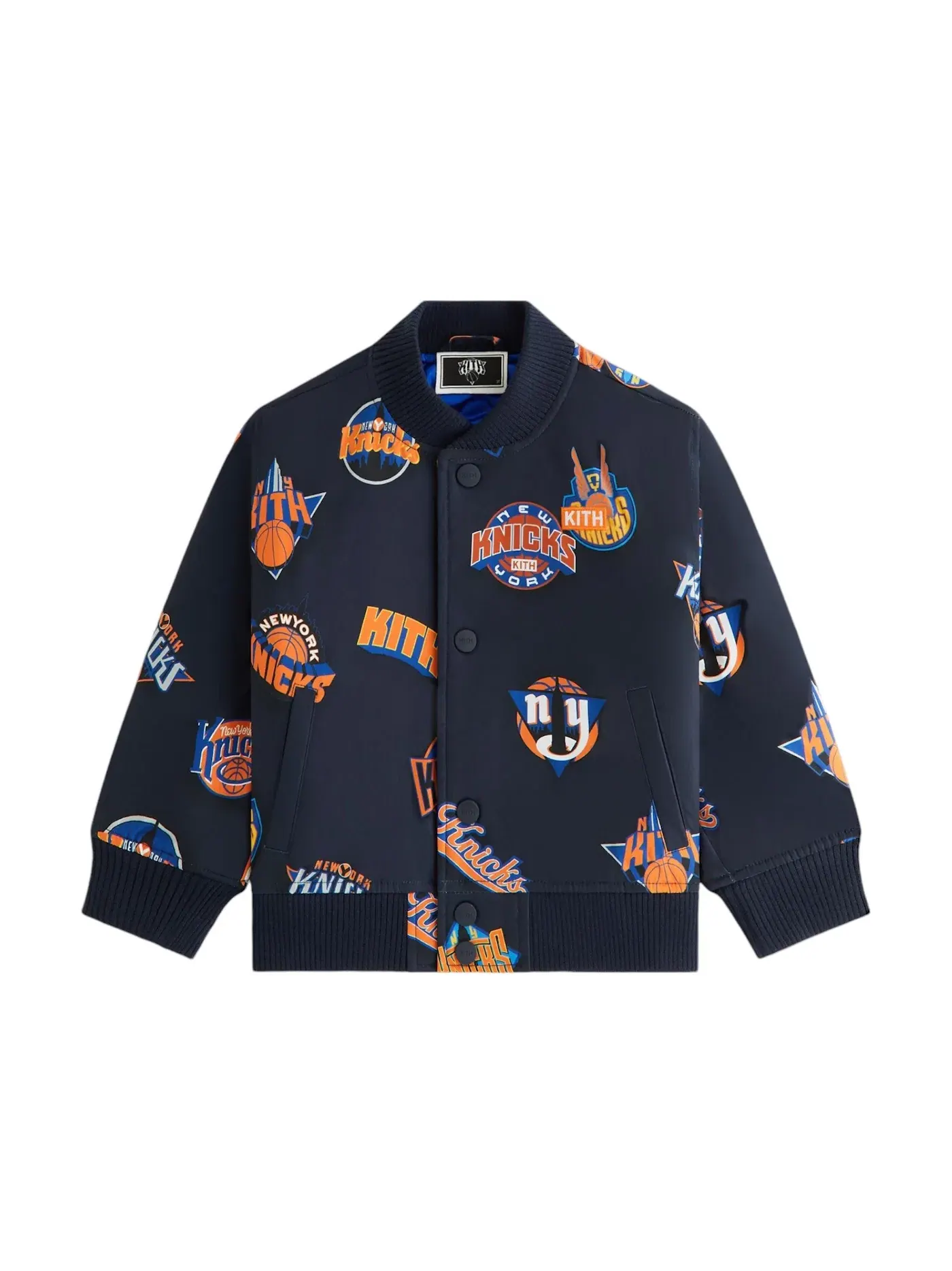 Детская куртка-бомбер с принтом Kith x New York Knicks — изображение 1 из 2, ночной