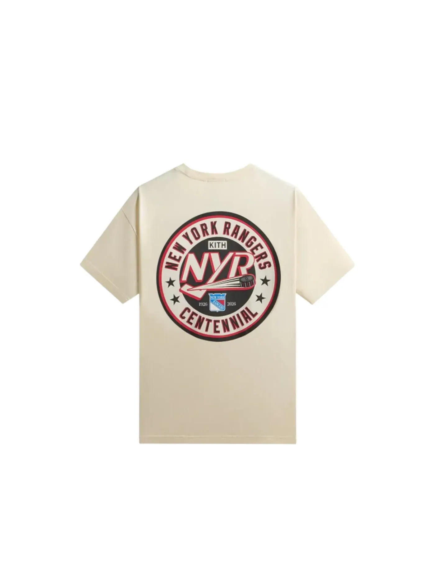 Мужская футболка с принтом Kith x New York Rangers Madison Square Garden Puck Vintage Tee Kith, Sandrift — изображение 2 из 2