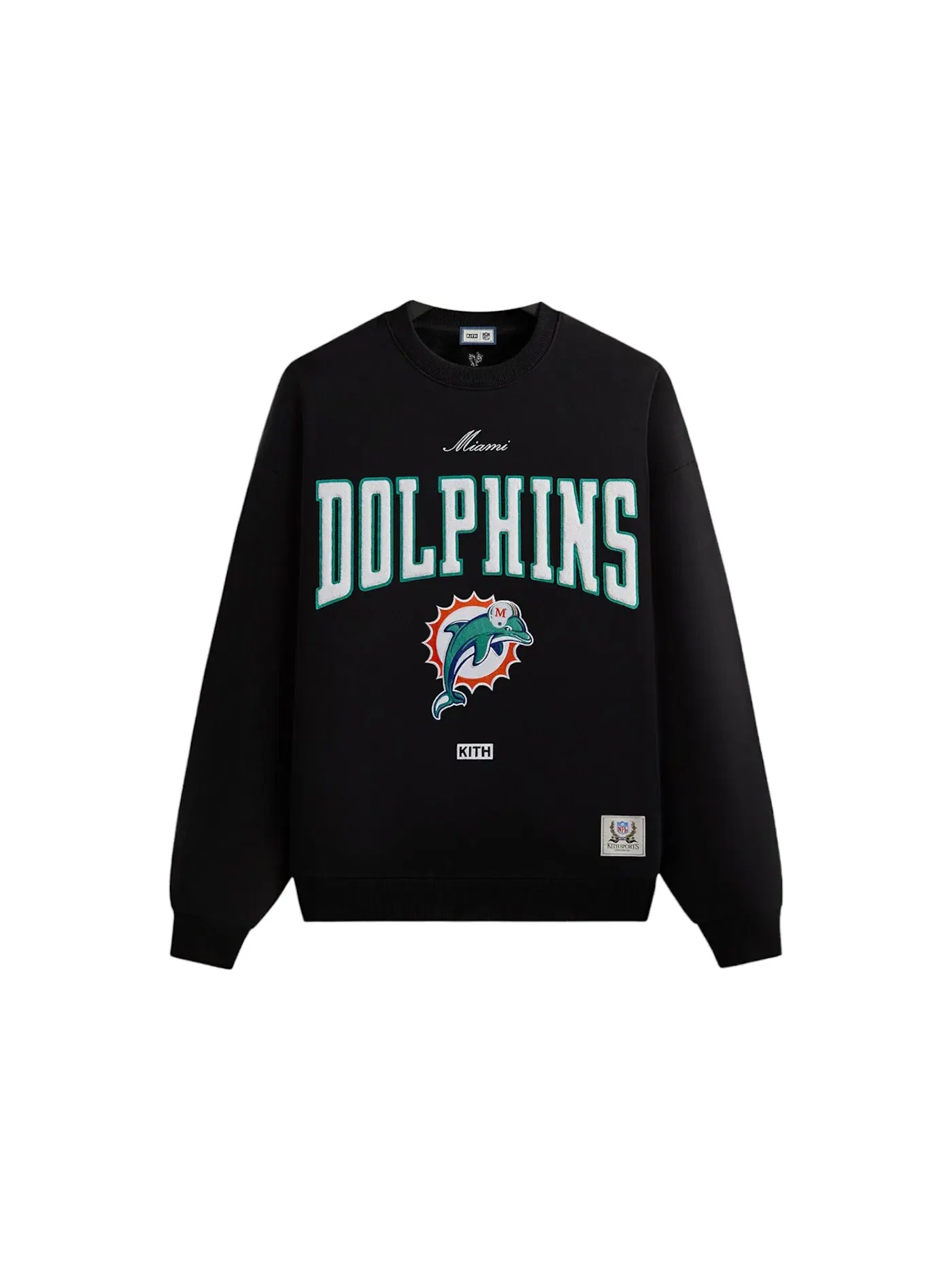 Мужской свитшот с длинным рукавом Kith NFL 47 Dolphins Nelson Crewneck — изображение 1 из 2, черный