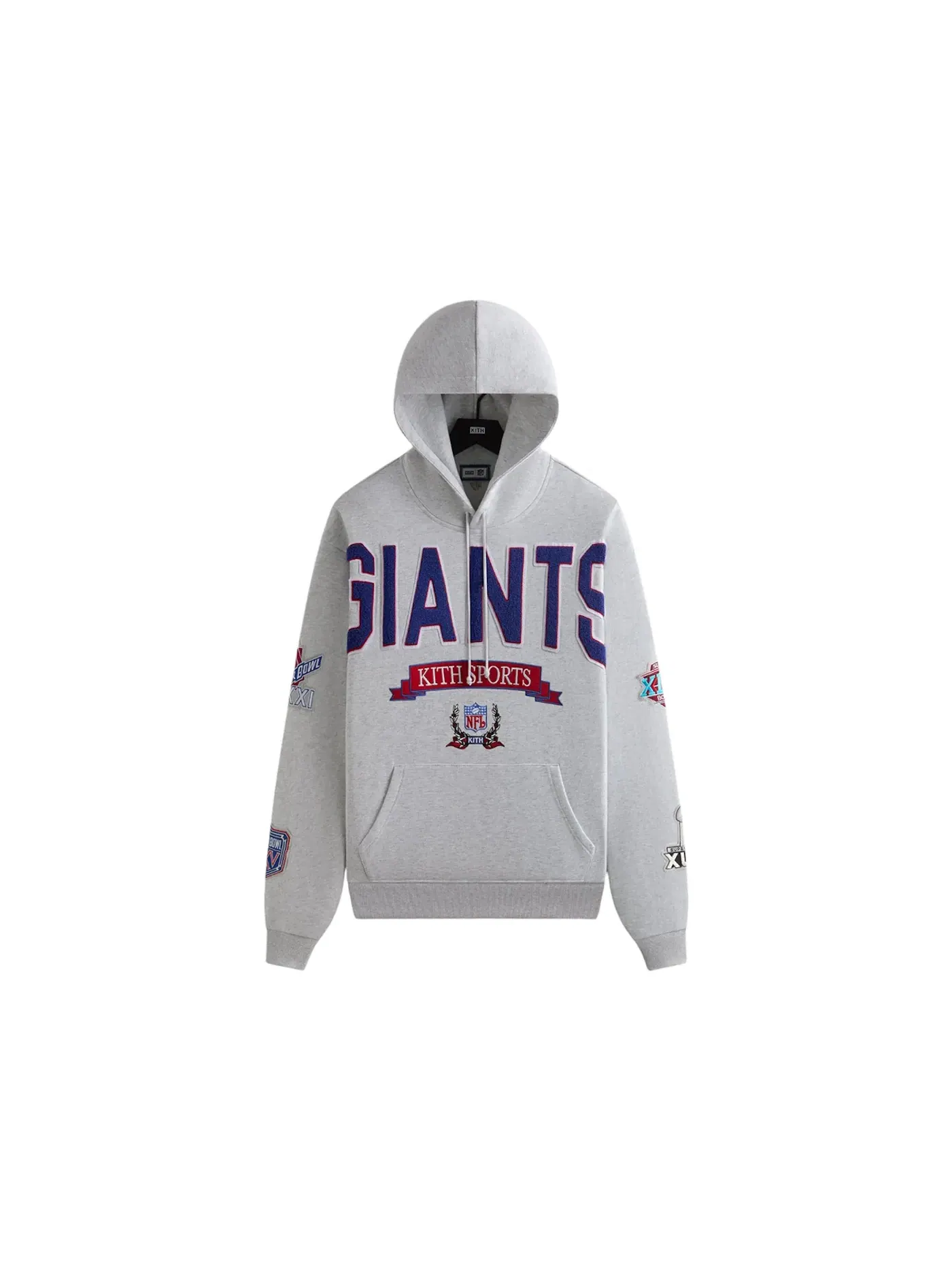 Мужская худи с принтом Kith x NFL 47 Giants Nelson Hoodie Kith — изображение 1 из 2, светлый серый