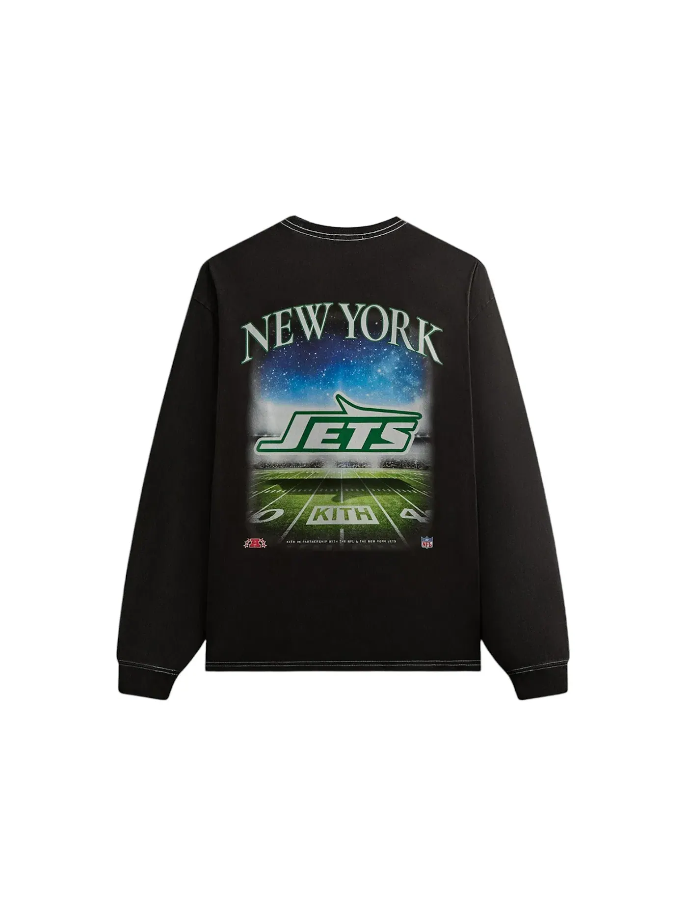 Мужская футболка с длинным рукавом Kith x NFL 47 Jets Vintage Long Sleeve Tee Kith — изображение 2 из 2, черный