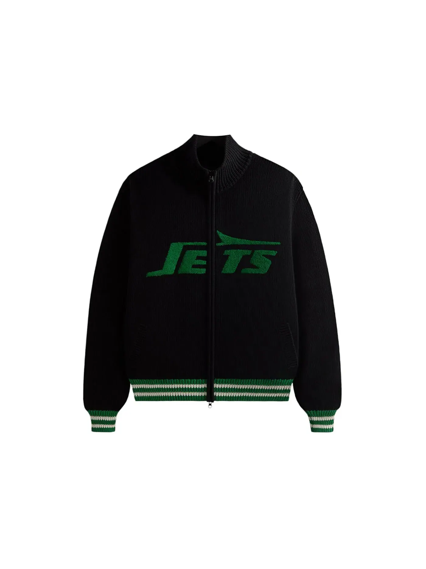 Мужская куртка из футера с принтом Kith x NFL 47 Jets Wyona Full Zip Sweater — изображение 1 из 2, черный