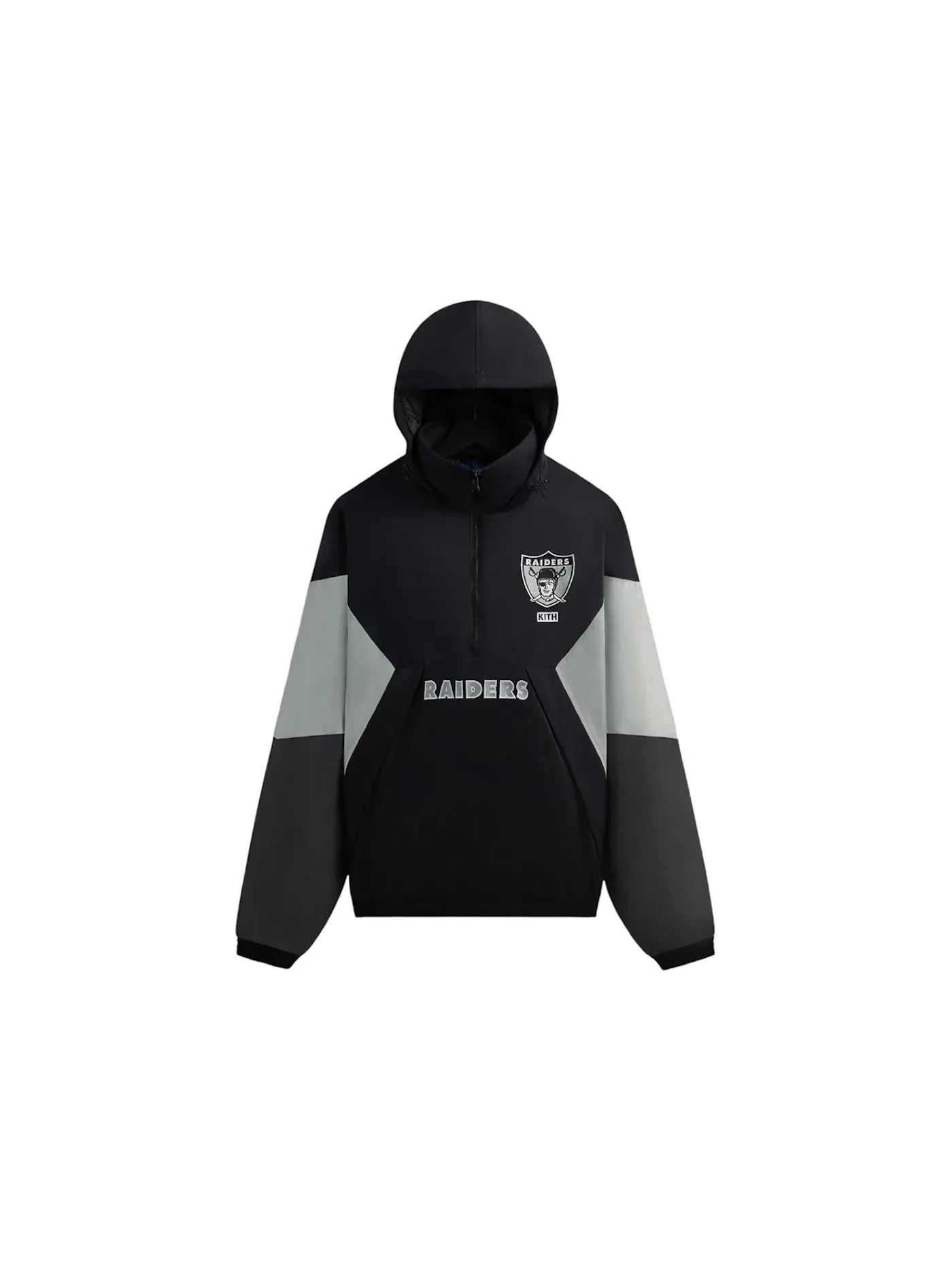 Мужская куртка-анорак с капюшоном Kith x NFL 47 Raiders Quarter Zip Anorak With Hood Kith — изображение 1 из 2, черный
