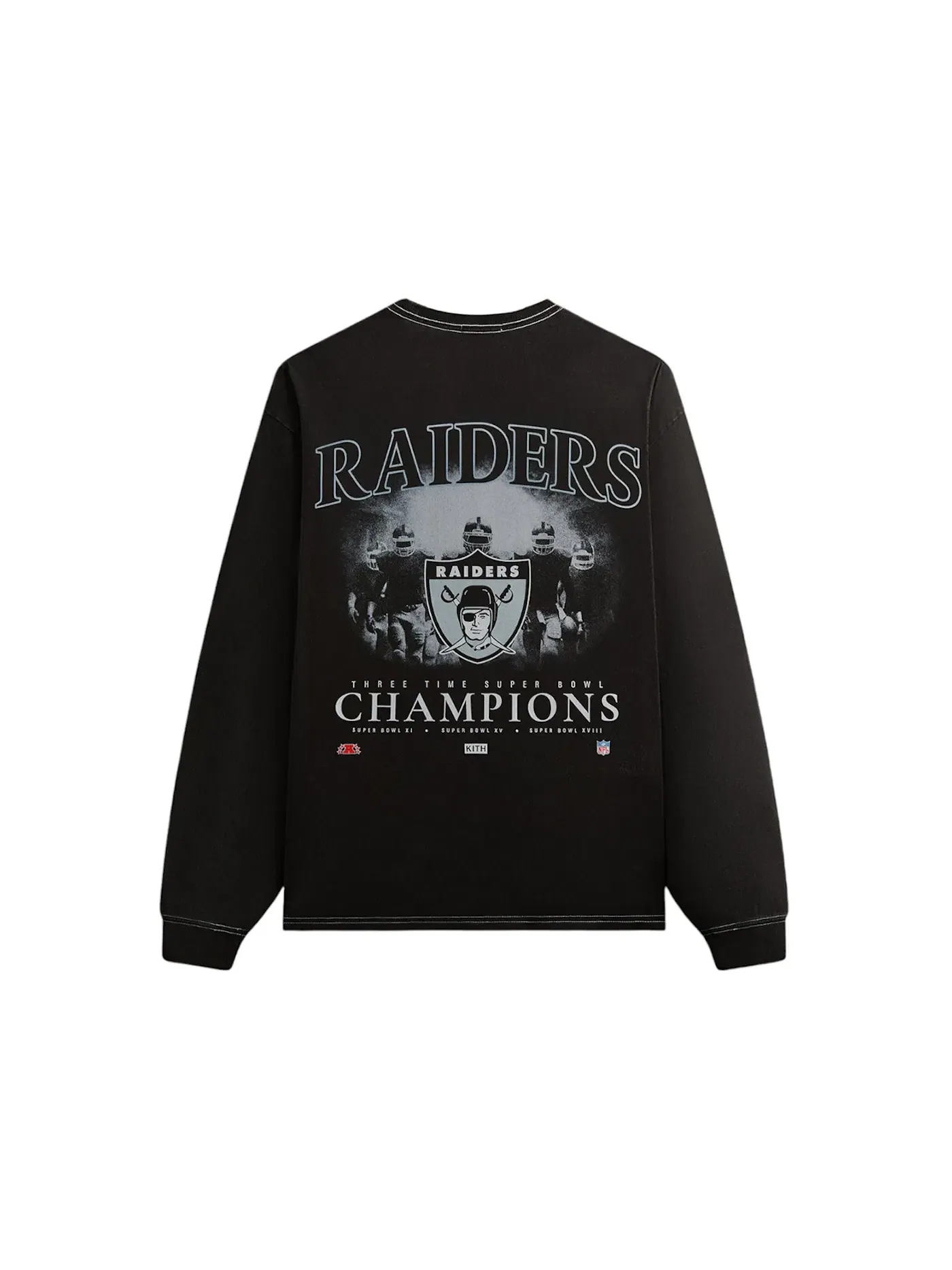 Мужская футболка с длинным рукавом Kith x NFL 47 Raiders Vintage Long Sleeve Tee — изображение 2 из 2, черный