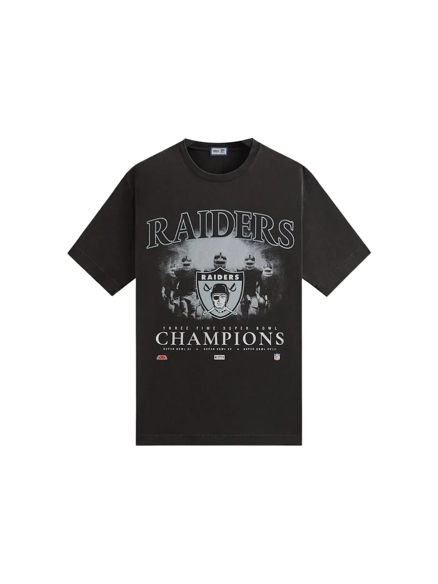 Мужская футболка с принтом Kith x NFL 47 Raiders Vintage Tee Kith — изображение 1 из 2, черный