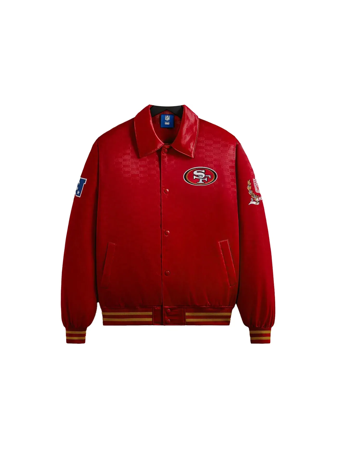 Мужская куртка-бомбер из сатина Kith x NFL 49ers Satin Bomber Jacket Dalle, Dalle — изображение 1 из 2