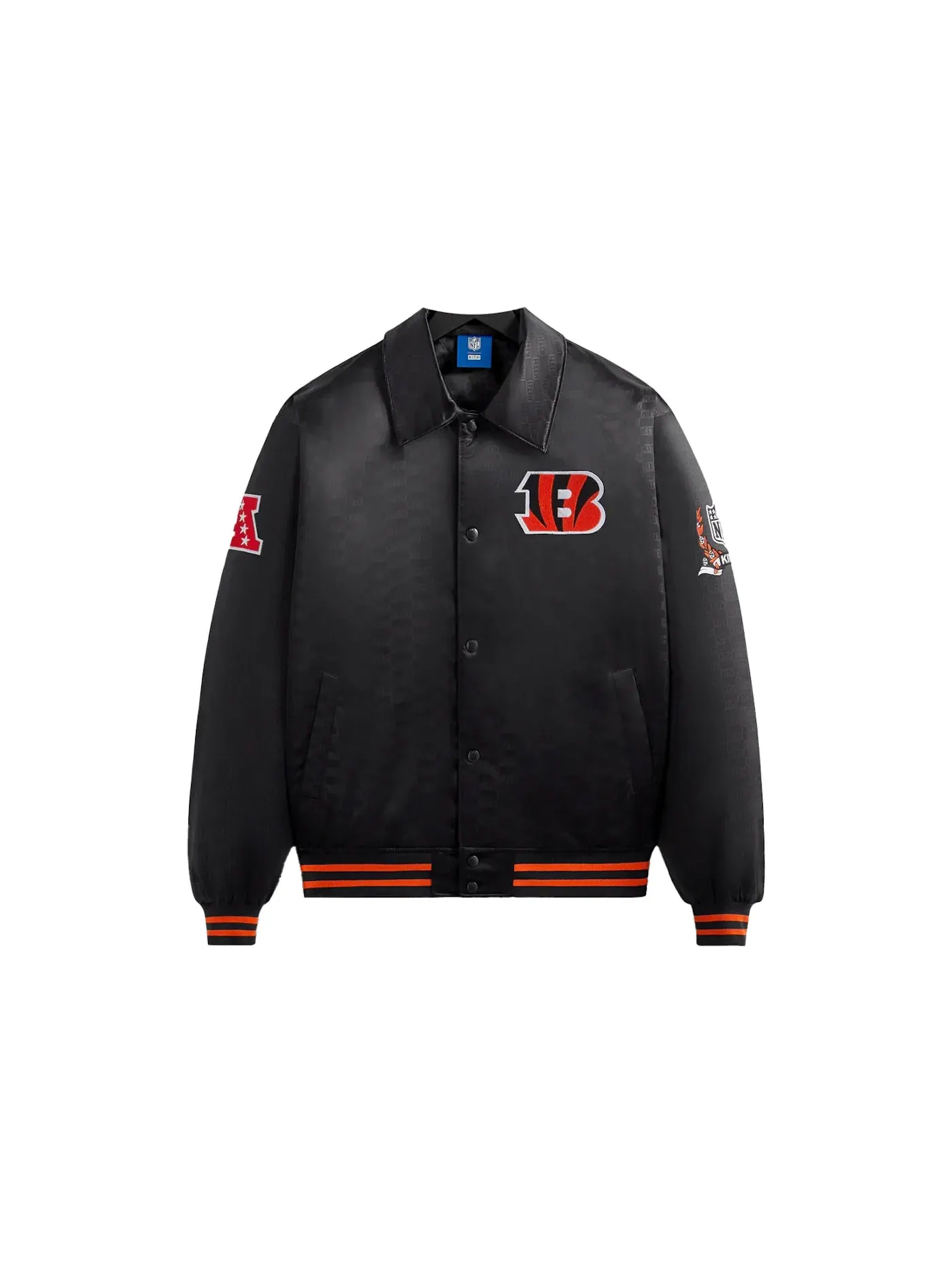 Мужская куртка-бомбер из сатина Kith x NFL Bengals — изображение 1 из 2, черный