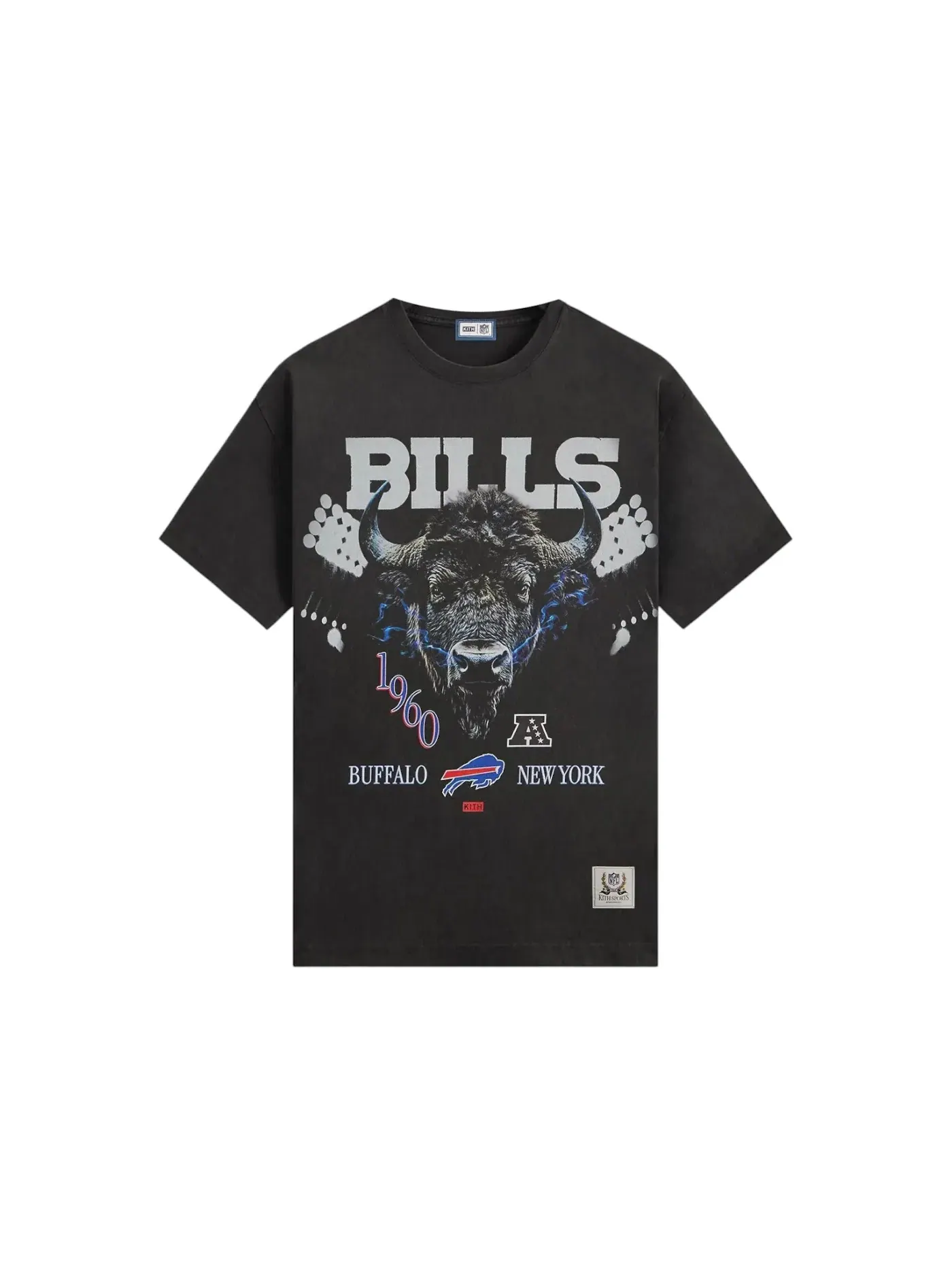 Мужская футболка с принтом Kith x NFL Buffalo Bills Photo Vintage Jones Tee — изображение 1 из 2, черный