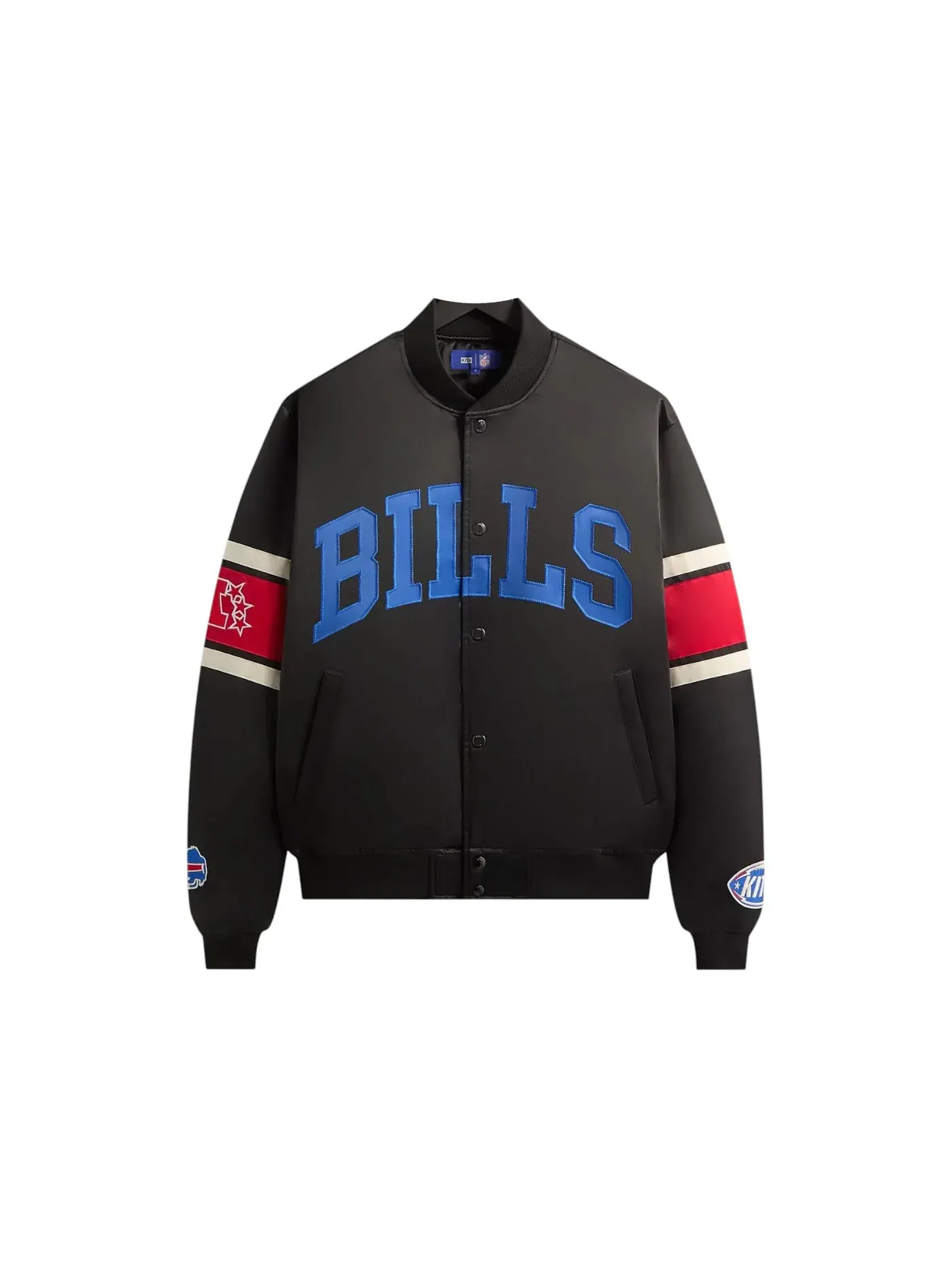 Мужская куртка-бомбер из сатина Kith x NFL Buffalo Bills — изображение 1 из 2, черный