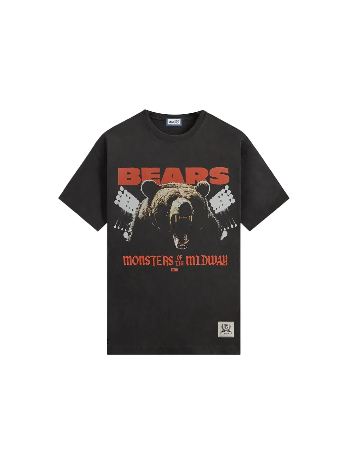 Мужская футболка с принтом Kith x NFL Chicago Bears Photo Vintage Jones Tee — изображение 1 из 2, черный
