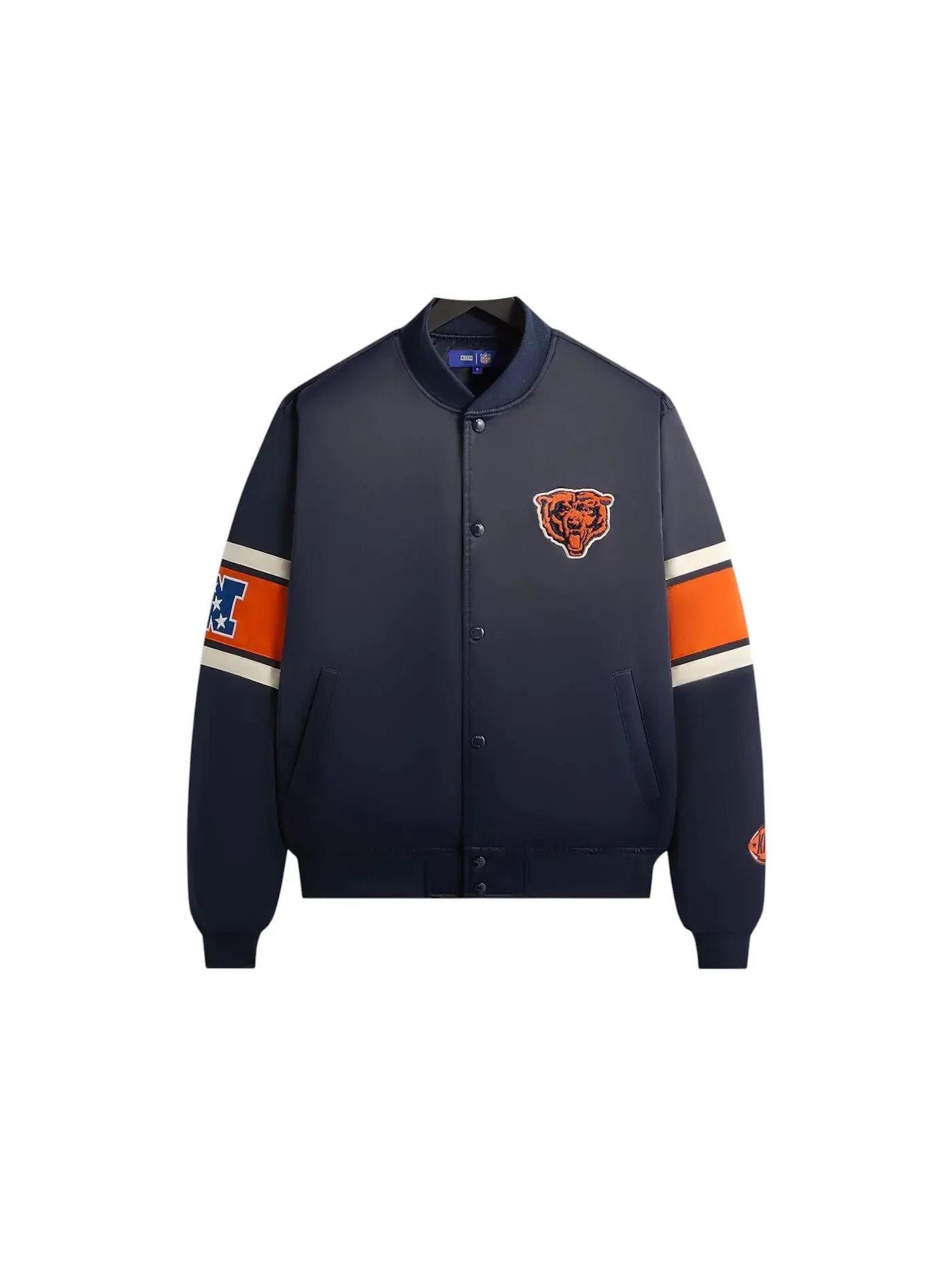 Мужская куртка-бомбер из сатина с принтом Kith x NFL Chicago Bears — изображение 1 из 2, ночной