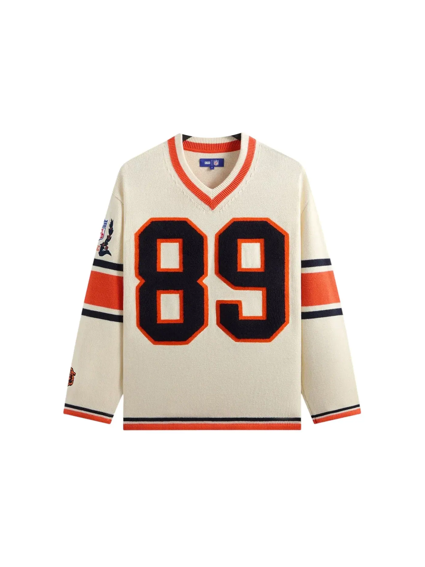 Мужской свитер с V-образным вырезом Kith x NFL Chicago Bears Beau Knit, Sandrift — изображение 1 из 2