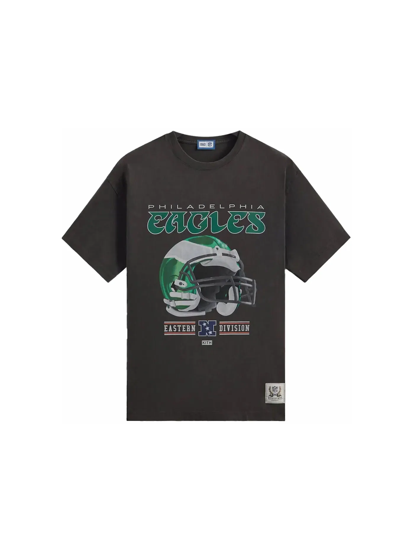 Мужская футболка с принтом Kith x NFL Eagles Vintage Tee — изображение 1 из 1, черный