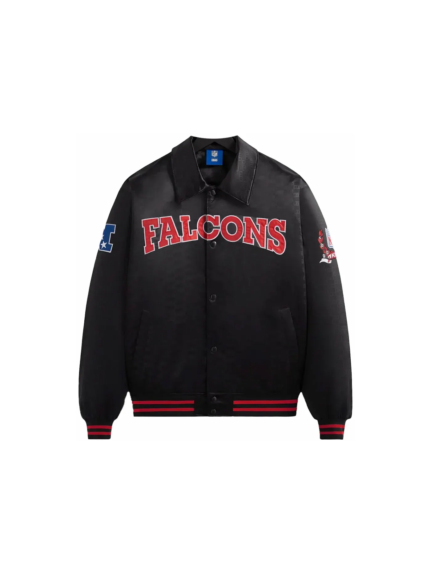 Мужская куртка-бомбер из сатина с принтом Kith x NFL Falcons — изображение 1 из 2, черный