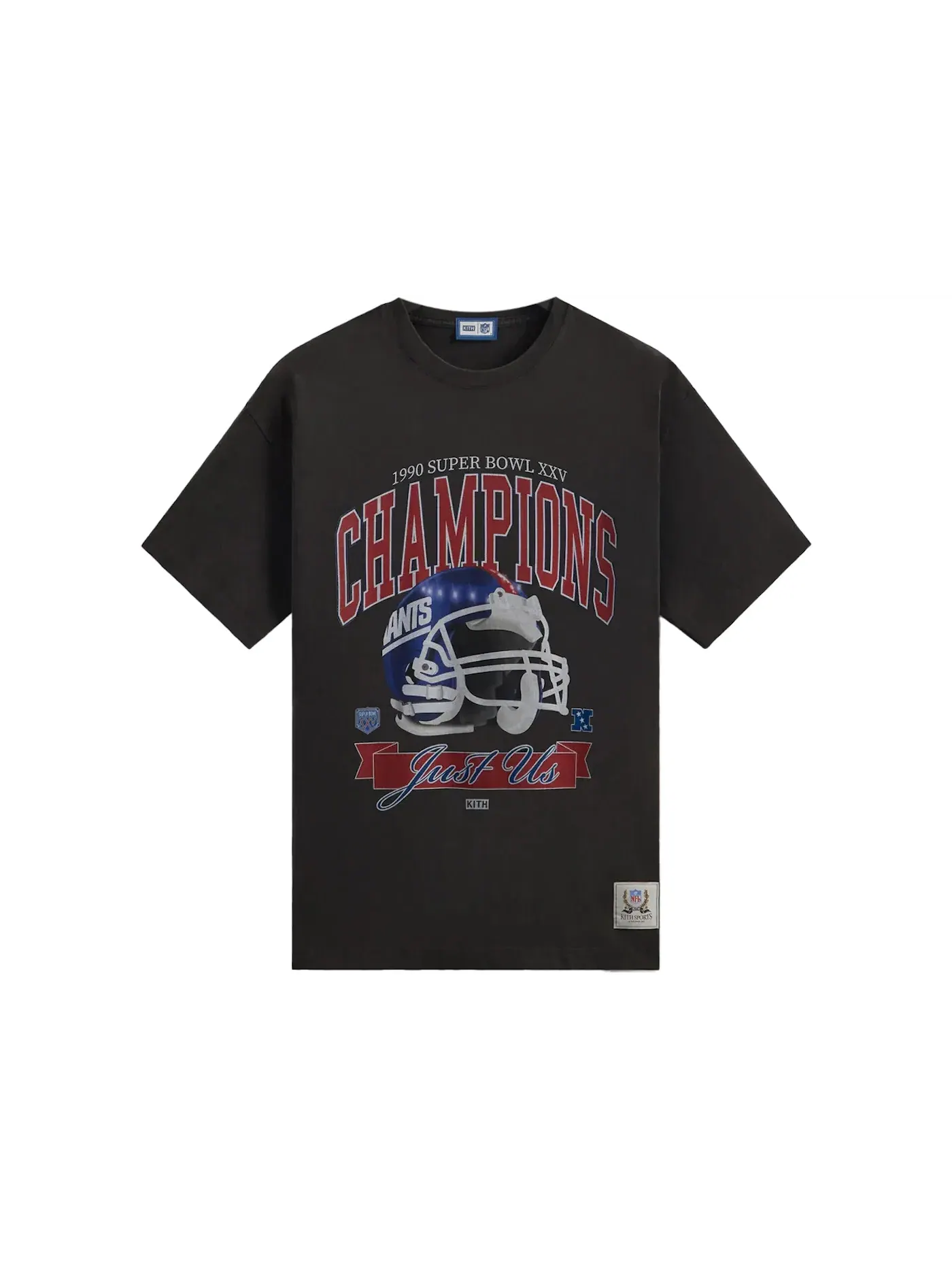 Мужская футболка с принтом Kith x NFL Giants Superbowl Vintage Tee Kith — изображение 1 из 1, черный