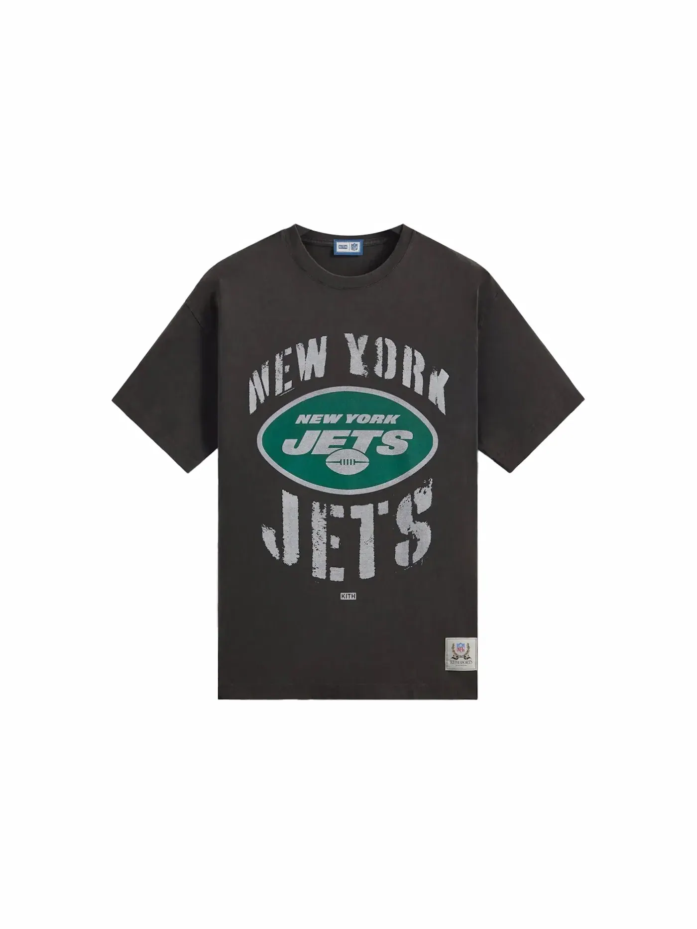 Мужская футболка с принтом Kith x NFL Jets Vintage Tee Kith — изображение 1 из 1, черный