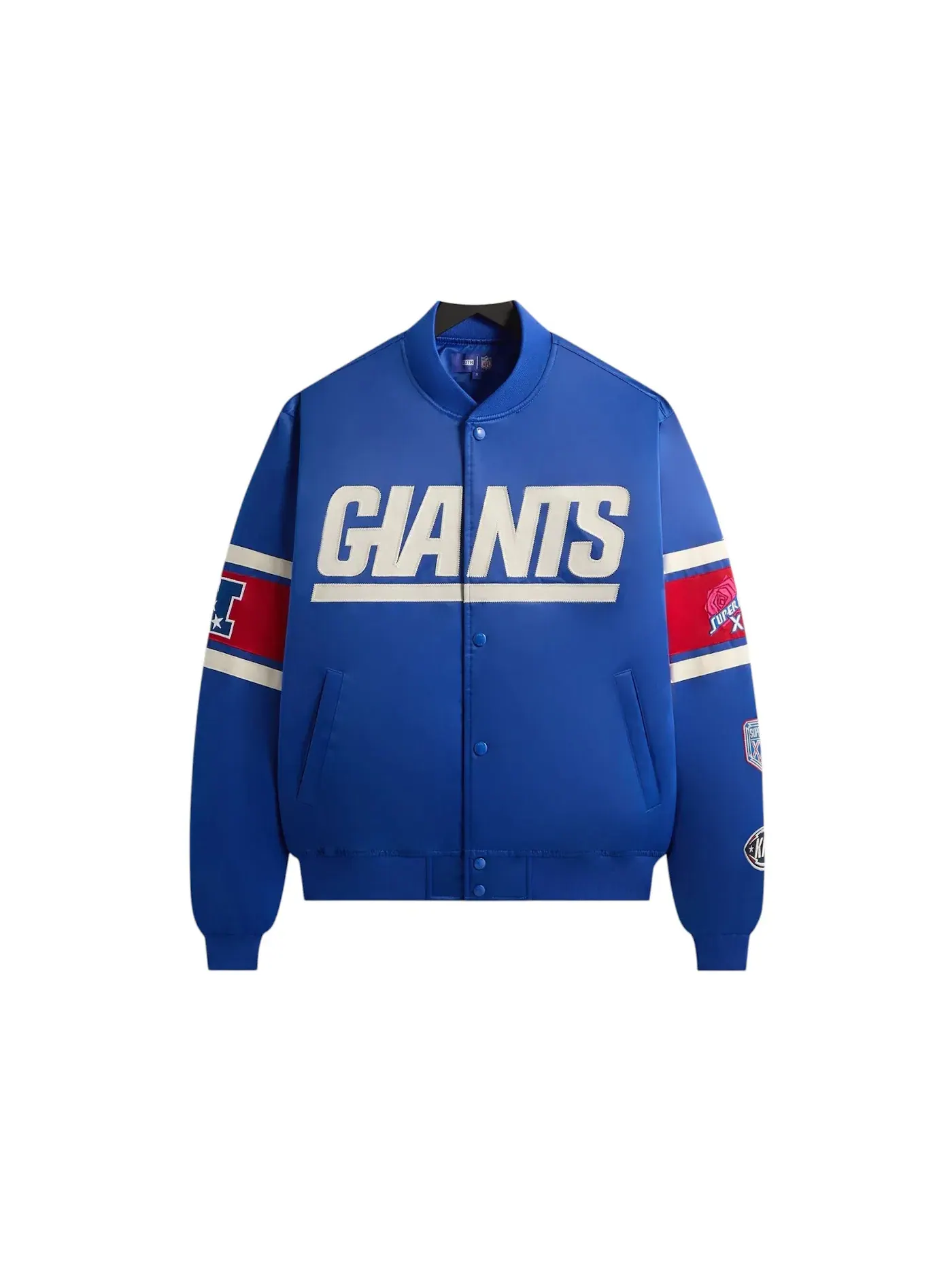 Мужская куртка-бомбер из сатина Kith x NFL New York Giants Satin Bomber Jacket, Current — изображение 1 из 2