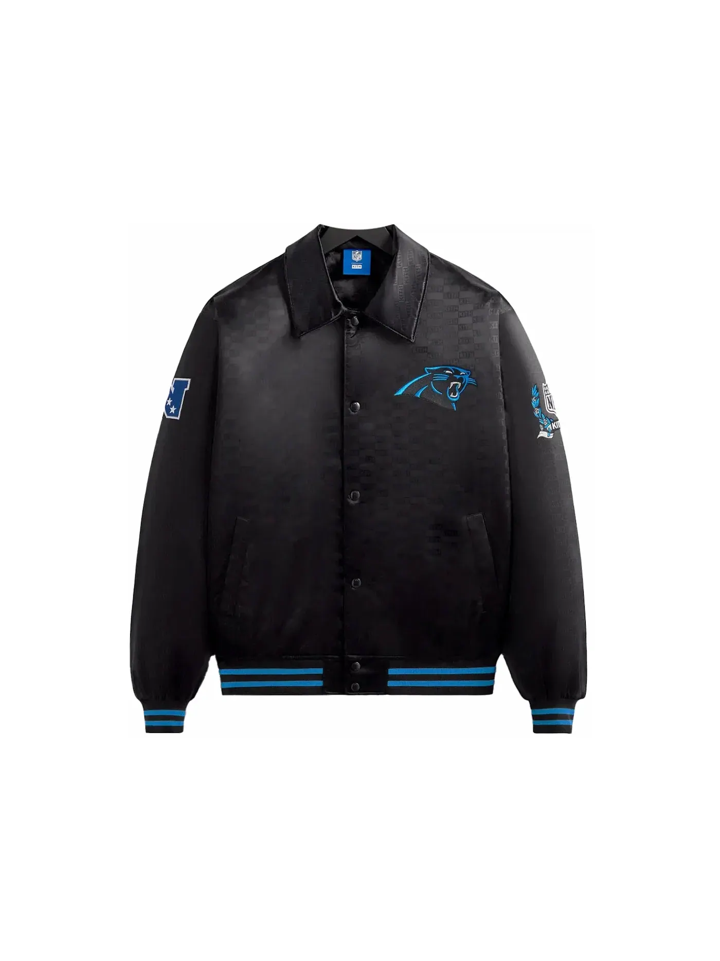 Мужская куртка-бомбер из сатина с принтом Kith x NFL Panthers — изображение 1 из 2, черный