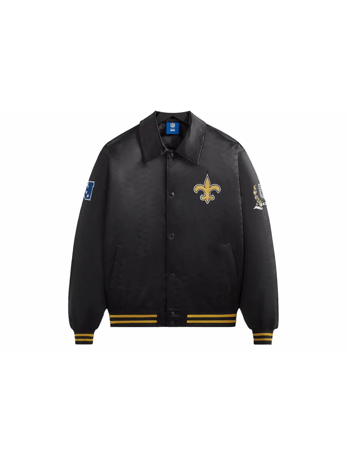 Мужская куртка-бомбер из сатина Kith x NFL Saints Black — изображение 1 из 2