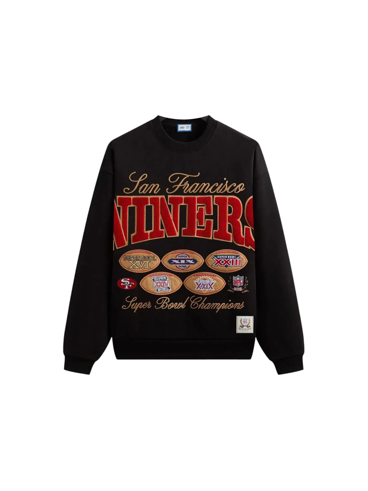 Мужской свитшот винтажный Kith x NFL San Francisco 49ers Crewneck — изображение 1 из 2, черный