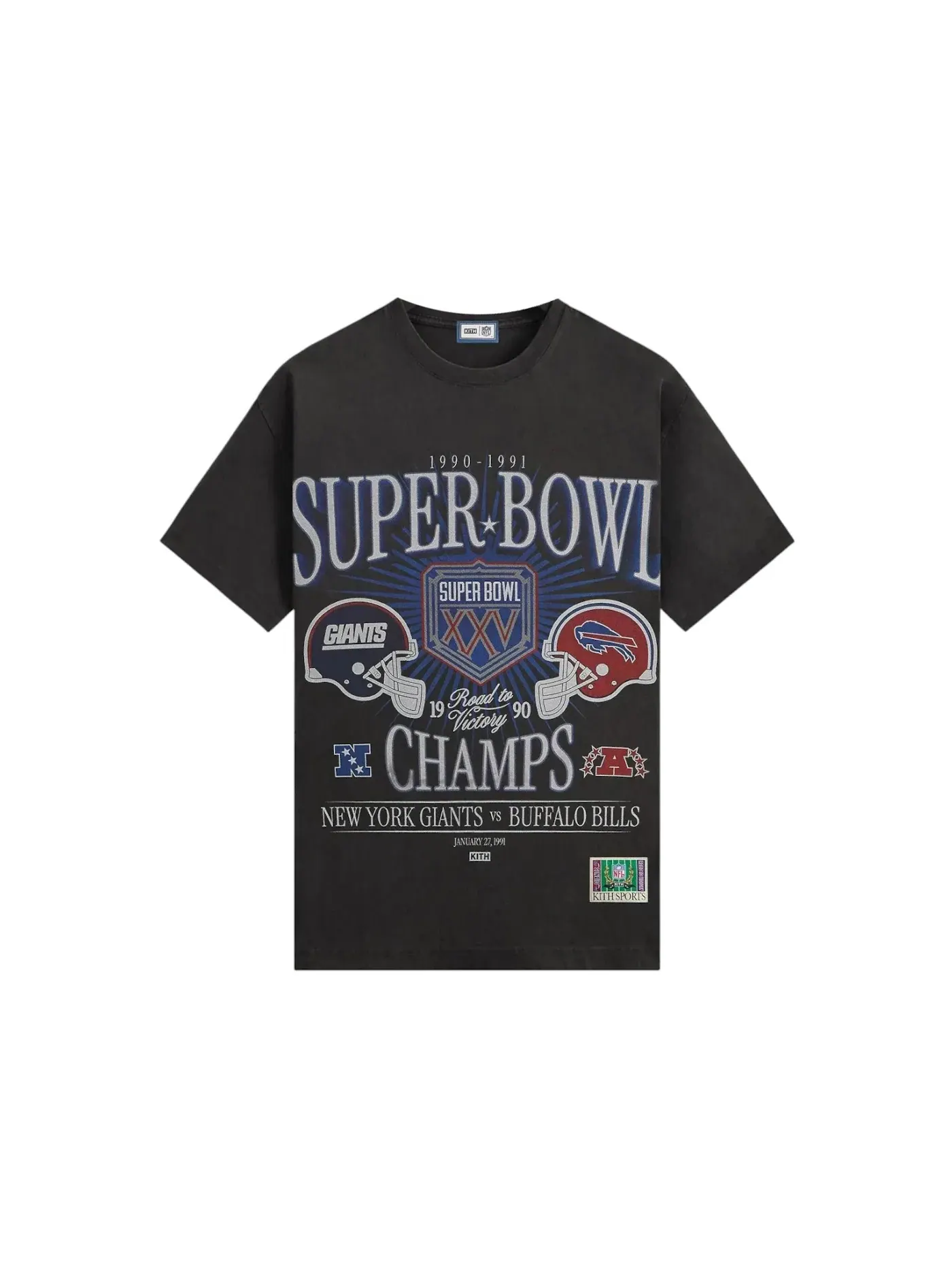 Мужская футболка с принтом Kith x NFL Super Bowl Vintage Bishop Tee Kith — изображение 1 из 2, черный