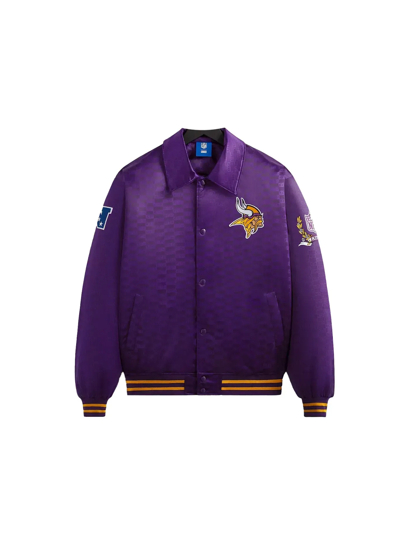Мужская куртка-бомбер из сатина Kith x NFL Vikings Satin Bomber Jacket Cover, Cover — изображение 1 из 2