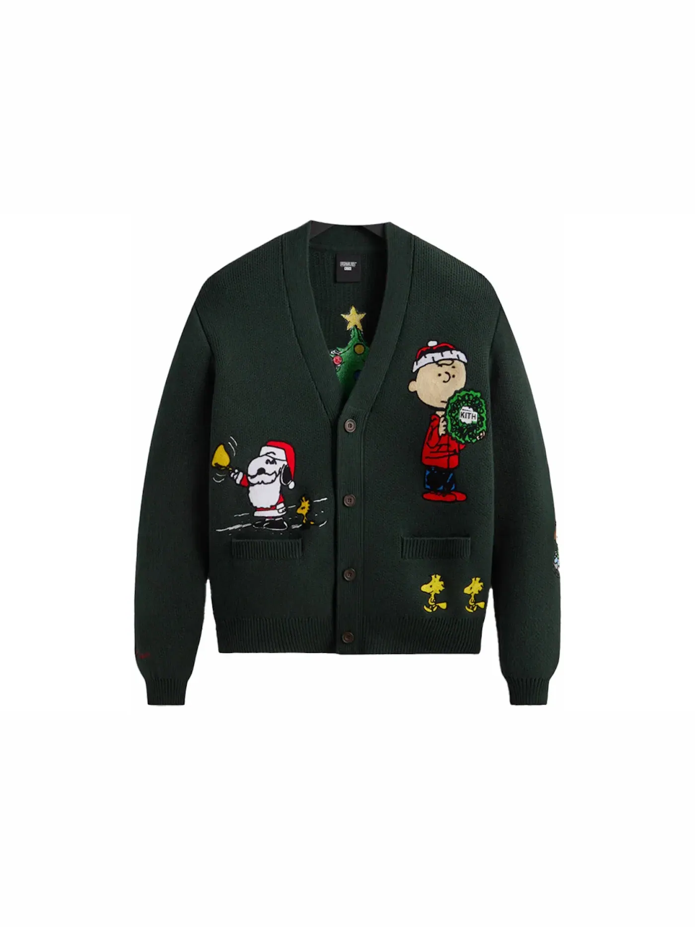 Мужской кардиган вязаный с вышивкой Kith x Peanuts Holiday Cardigan Kith, Stadium — изображение 1 из 2